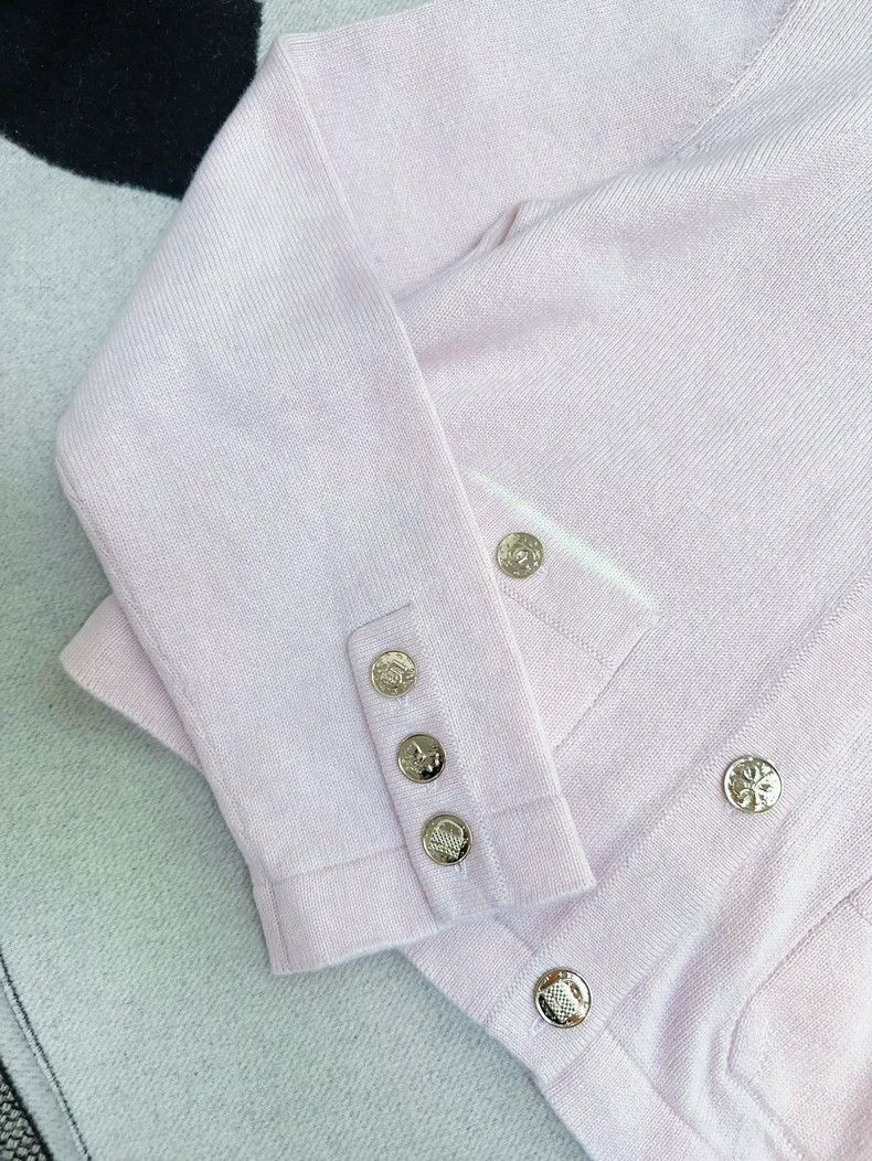 Chanel Chanel Pink Knit Long Sleeve Cardigan Size M / US 6-8 / IT 42-44 - 4 Thumbnail
