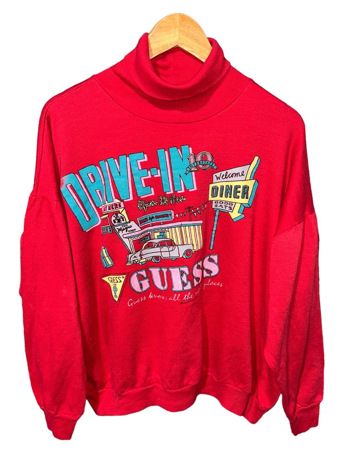 Guess Archive❤️Vintage 80s Guess Sweatshirt Turtleneck Size M / US 6-8 / IT 42-44 - 1 Thumbnail