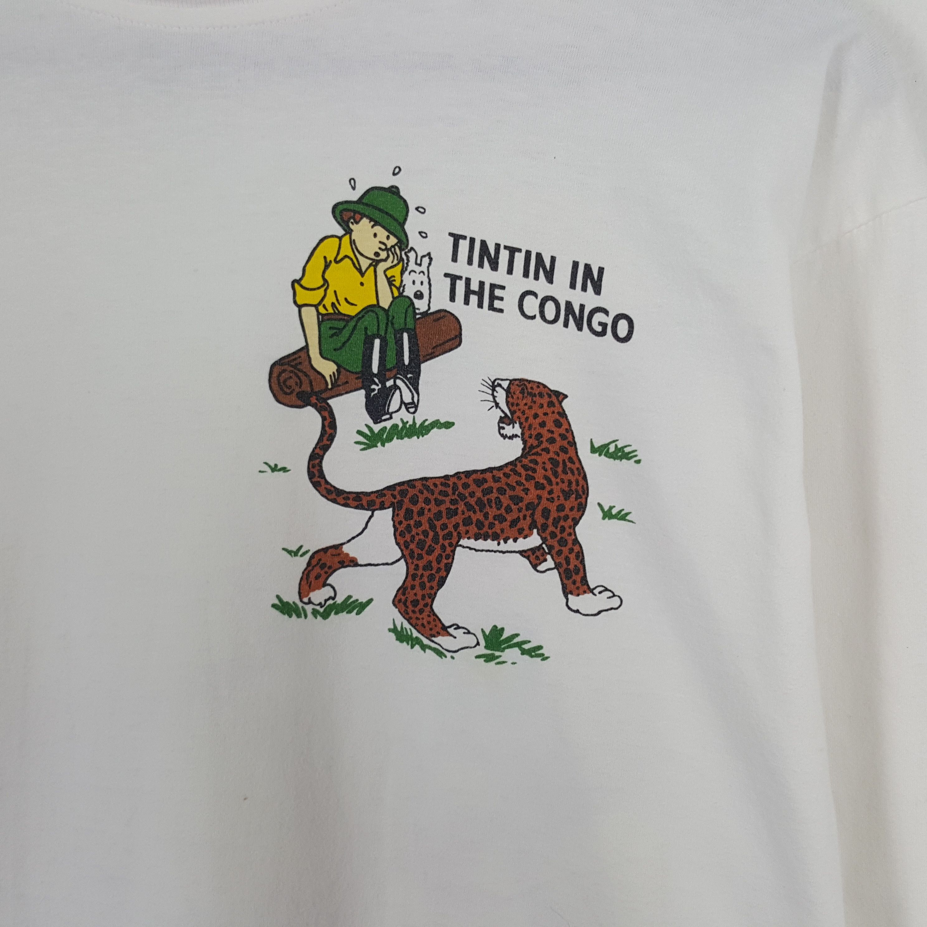 Vintage Vintage Tintin In The Congo Long Sleeve Tshirt Size US L / EU 52-54 / 3 - 4 Thumbnail