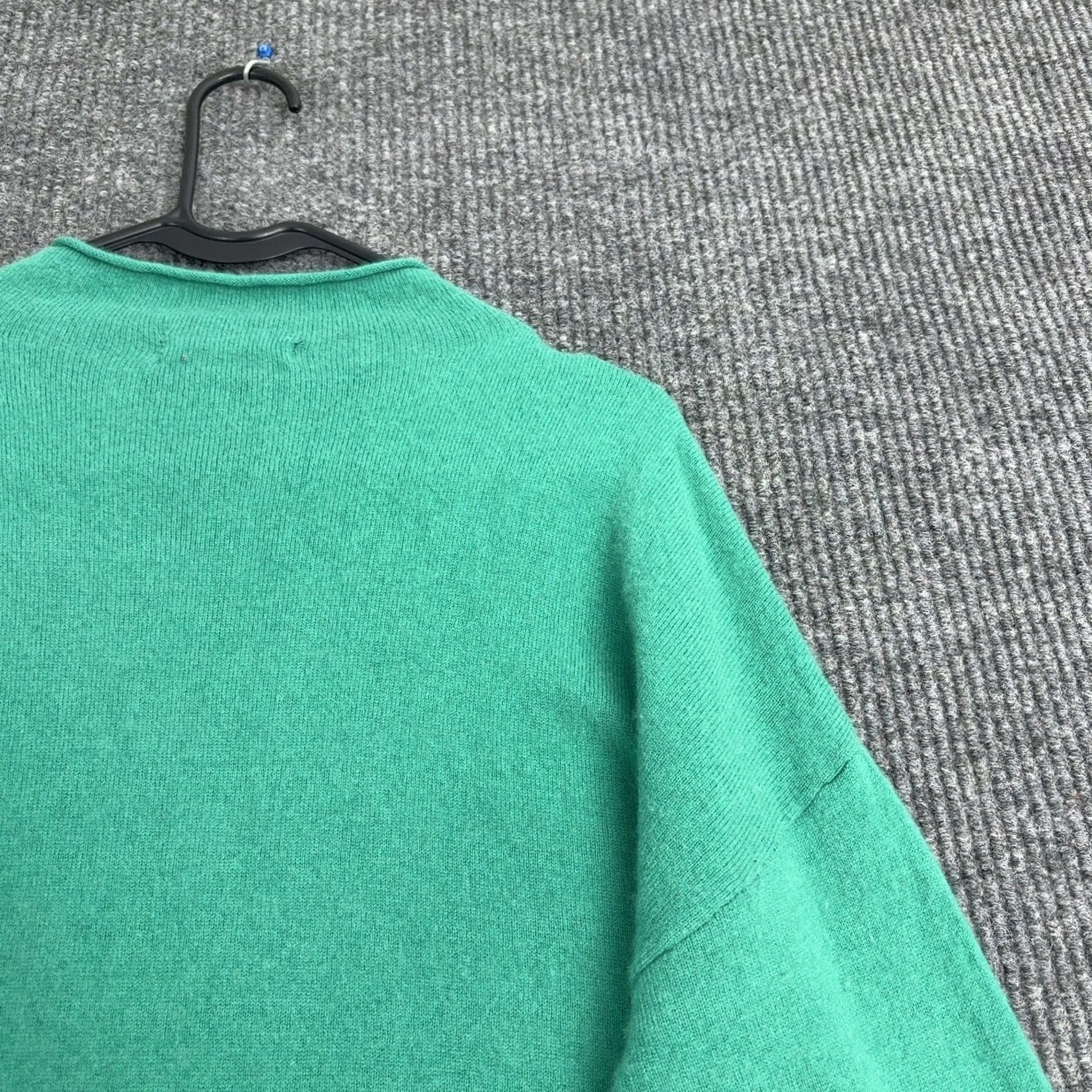 Vintage WoolOvers Sweater Womens L Green Merino Wool Cashmere Crew Neck Knit Minimalist Size L / US 10 / IT 46 - 6 Thumbnail