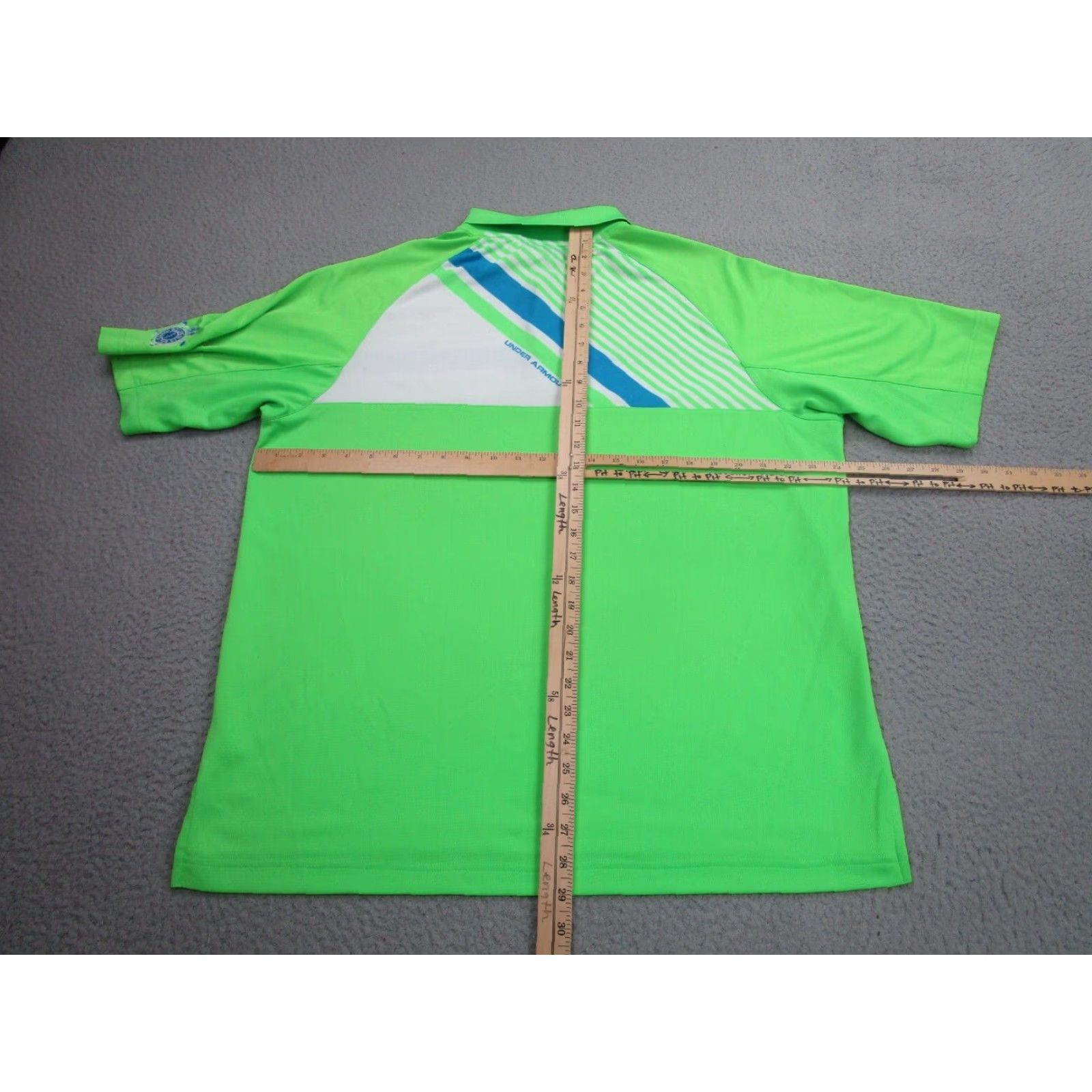 Under Armour Under Armour Polo Shirt Mens Large Green Neon Golf Rolling Hills Country Club Shirt Size US L / EU 52-54 / 3 - 7 Thumbnail