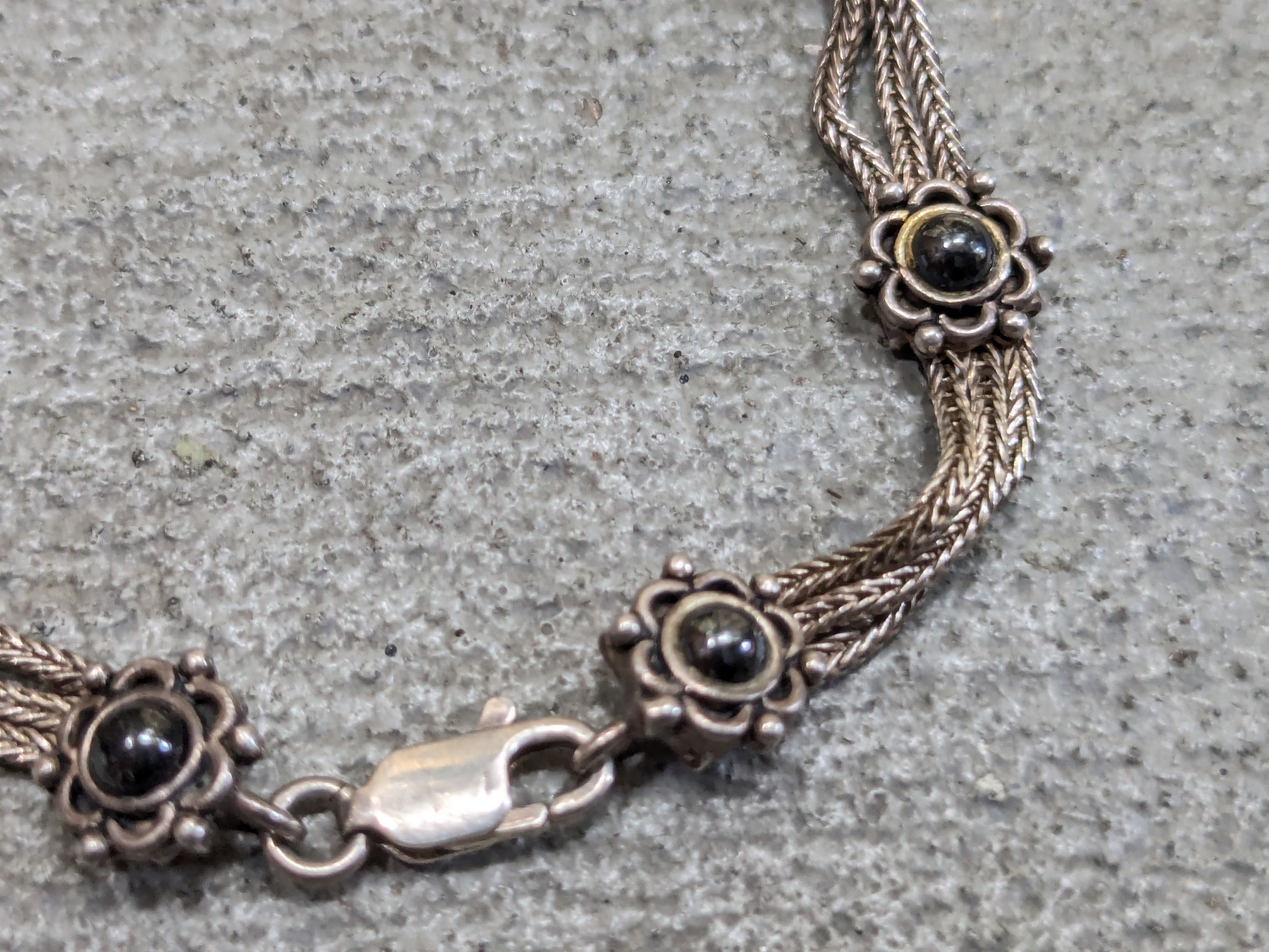 Jewelry Vintage Sterling Silver Bracelet Mesh Chain 7.25 Size ONE SIZE - 3 Thumbnail