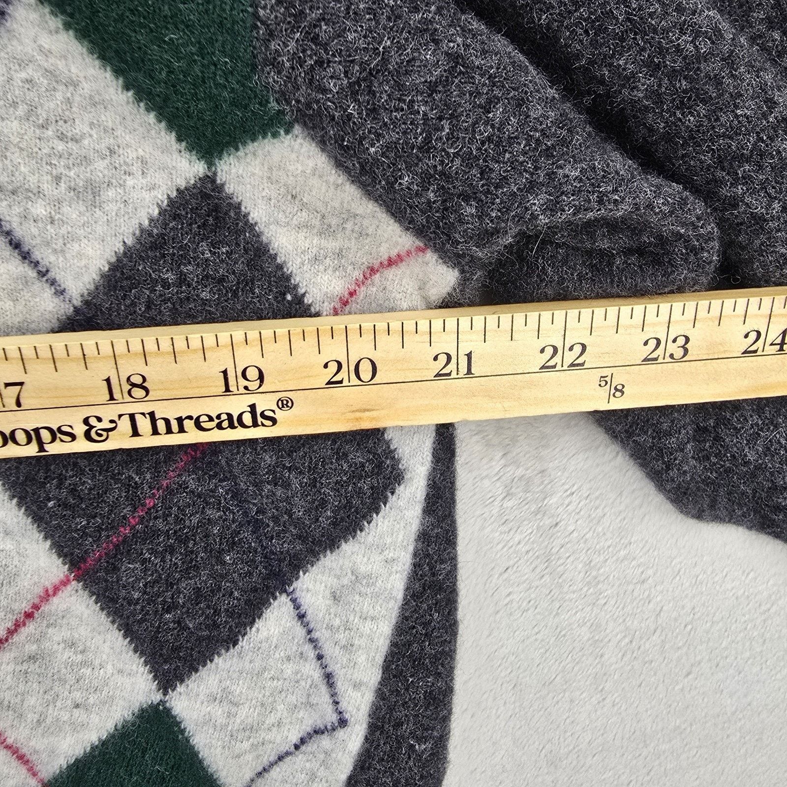 Pringle Of Scotland VTG Pringle Of Scotland Argyle Wool Sweater Medium *FLAWS* Size M / US 6-8 / IT 42-44 - 8 Thumbnail