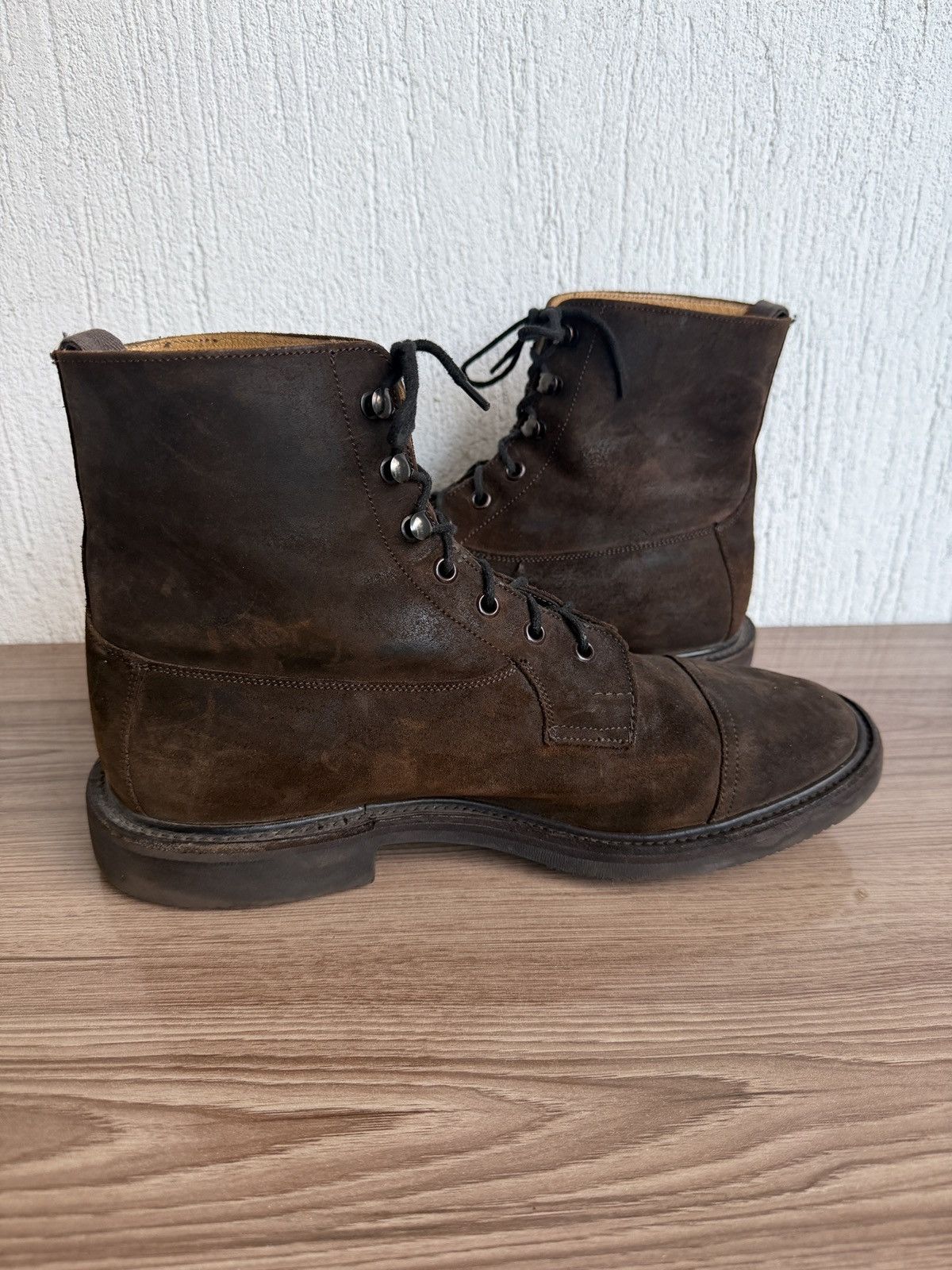 Evan Kinori × Tricker's Grassmere oiled waxed suede boots Size US 10.5 / EU 43-44 - 19 Thumbnail