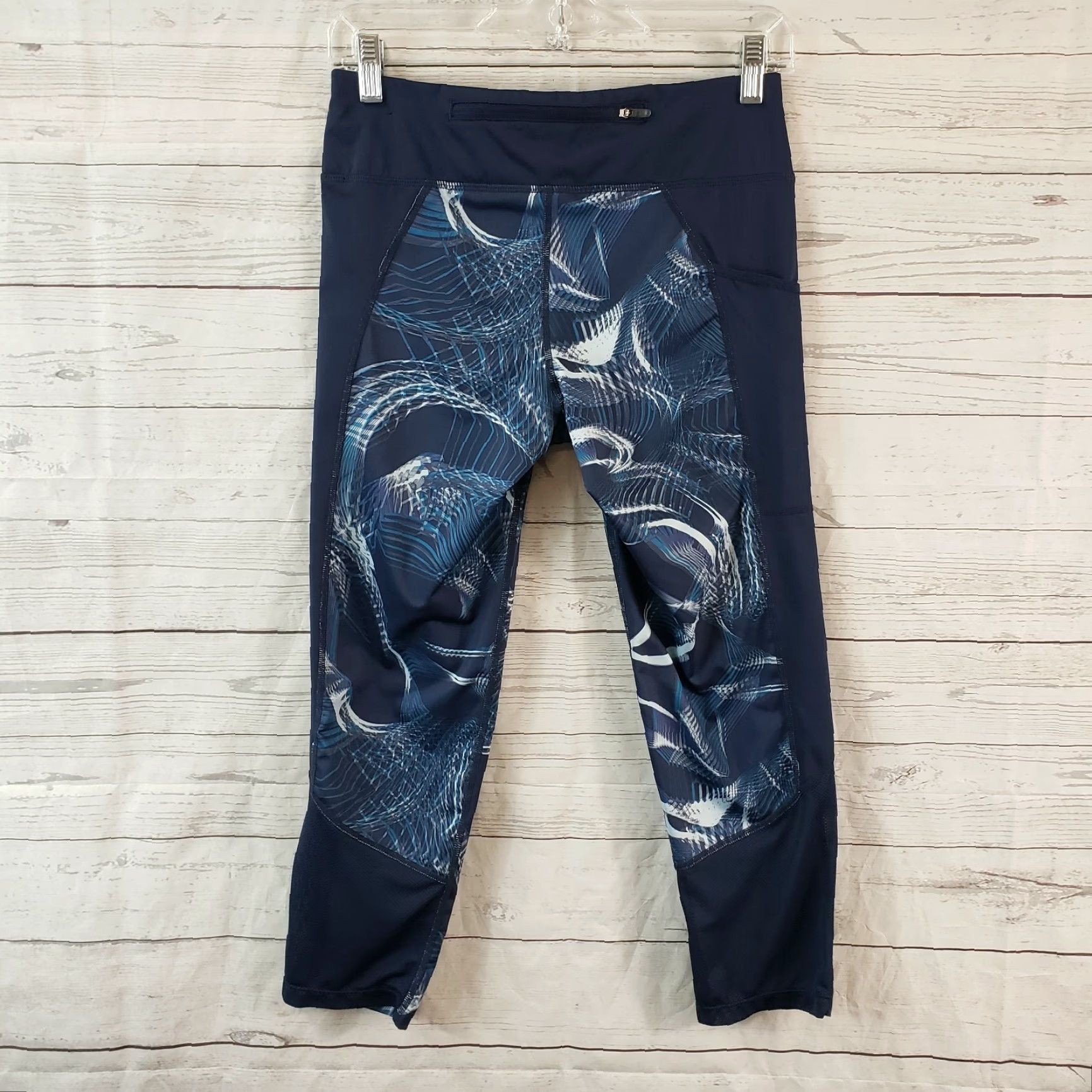 Nike Nike Womens Power Crop Leggings Sz Small Blue Zip Pocket Mid Rise Size 28" / US 6 / IT 42 - 3 Thumbnail