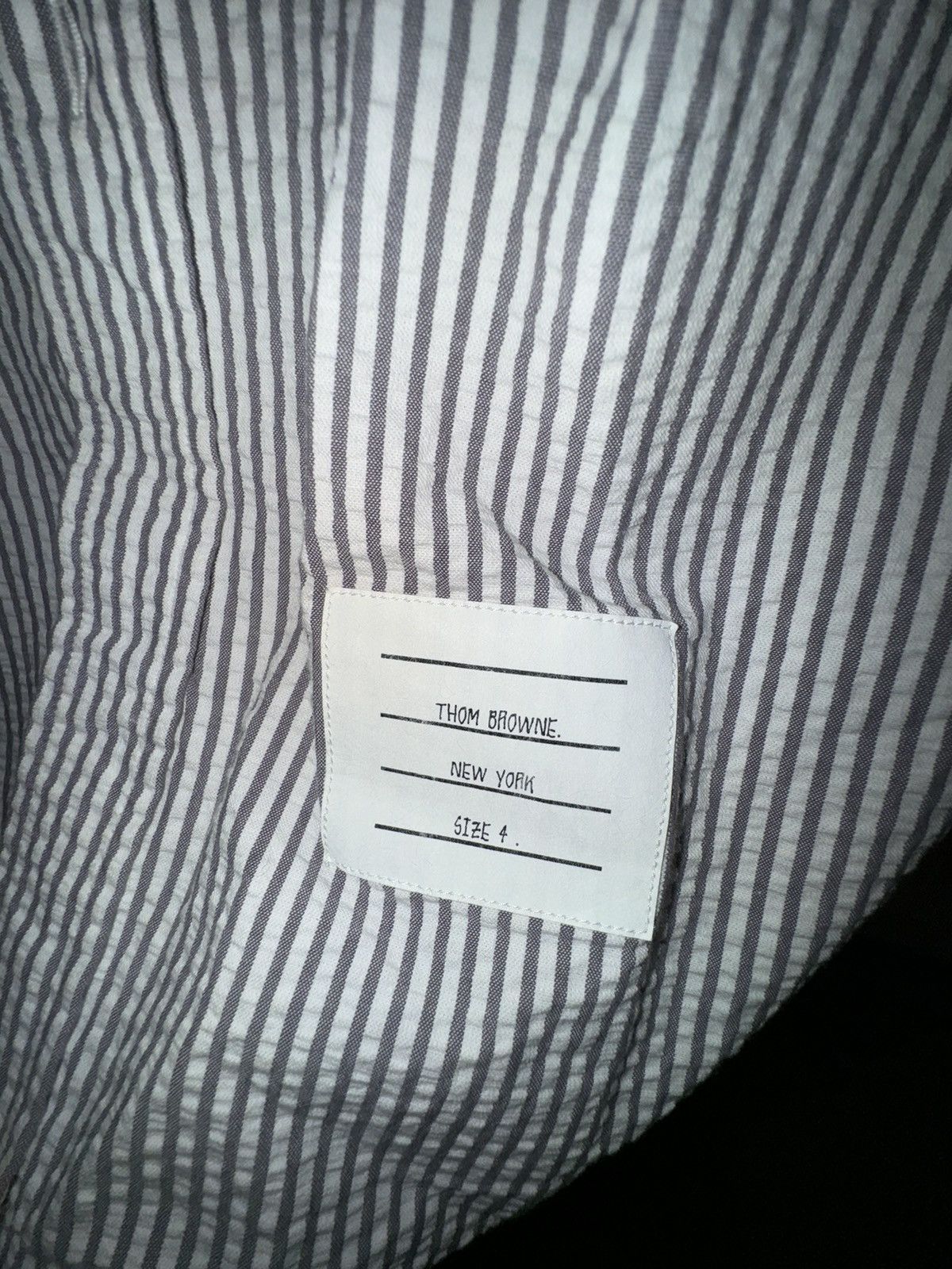 Thom Browne Seersucker short sleeve button up shirt Size US L / EU 52-54 / 3 - 4 Thumbnail