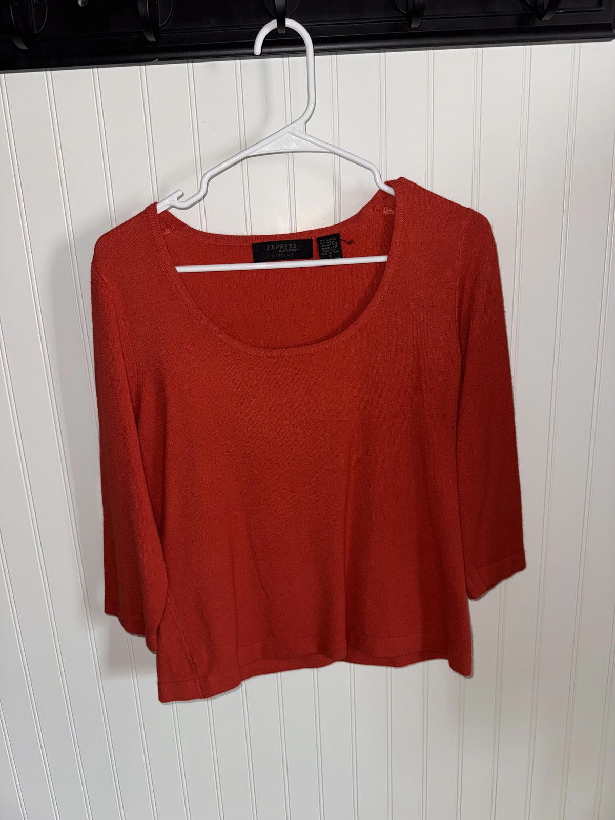 Express Express Women's Red Stretch Knit Sweater Size L Size L / US 10 / IT 46 - 1 Thumbnail
