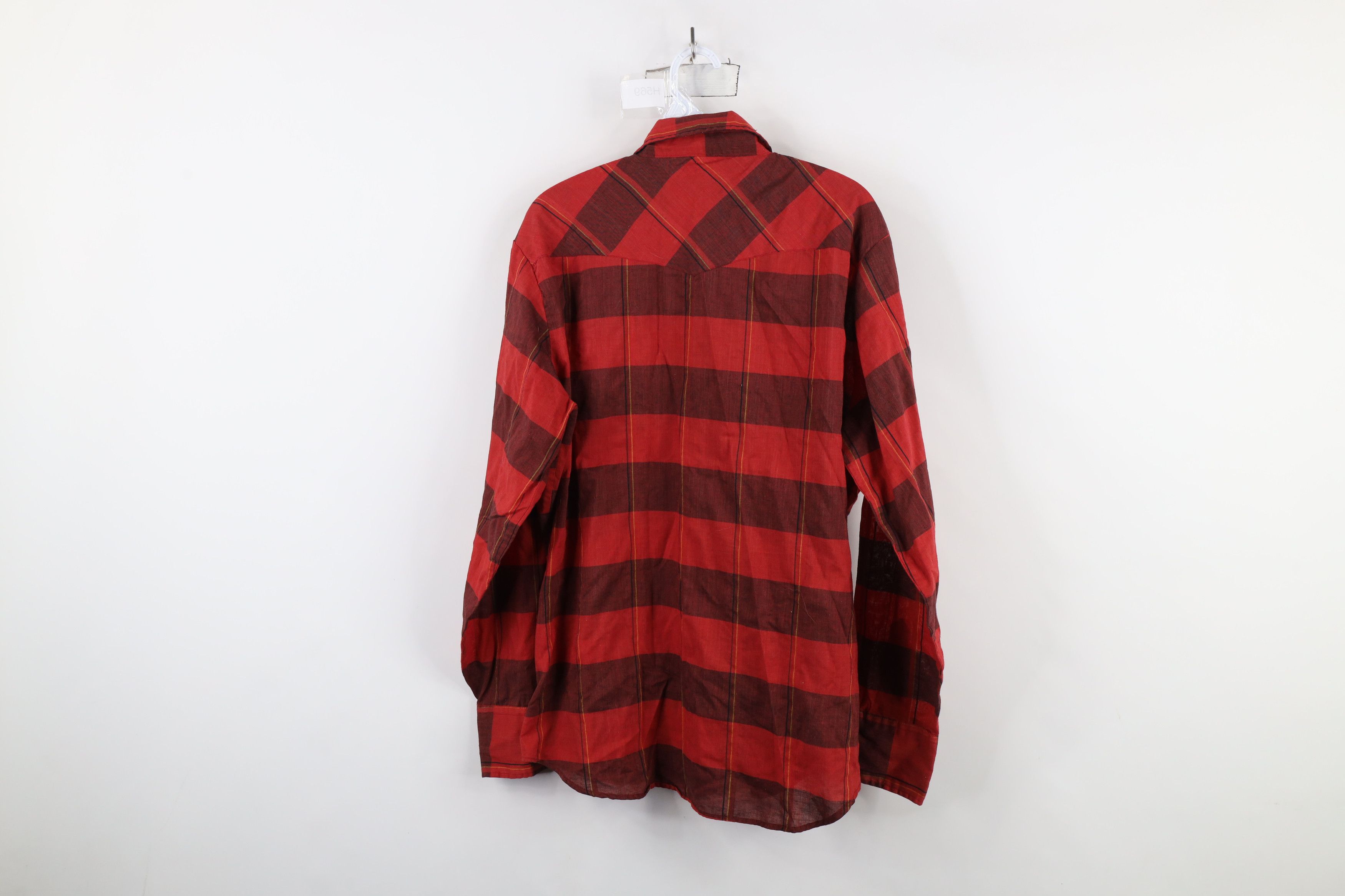 Vintage Vintage 70s Rockabilly Western Cowboy Snap Button Shirt Size US L / EU 52-54 / 3 - 10 Thumbnail