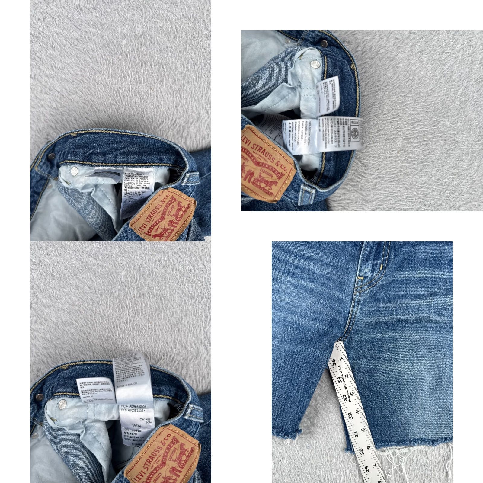 Levi's Levi's Shorts Womens 30 Blue Denim Cut-Off Mid Rise Cotton Blend Medium Wash 30x3 Size 30" / US 8 / IT 44 - 8 Thumbnail