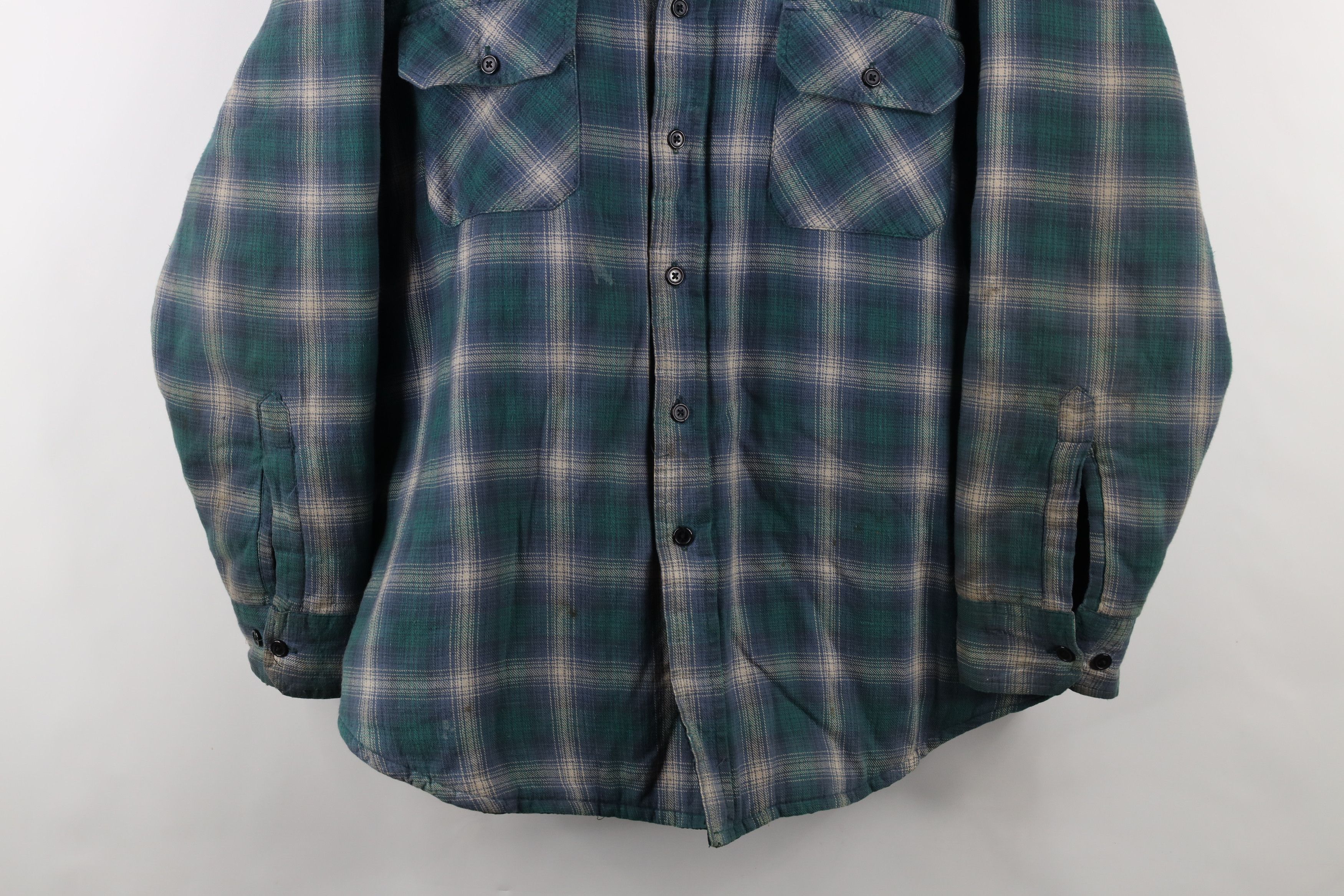 Vintage Vintage 90s Streetwear Quilted Flannel Shirt Jacket Shirt Size US XL / EU 56 / 4 - 3 Thumbnail