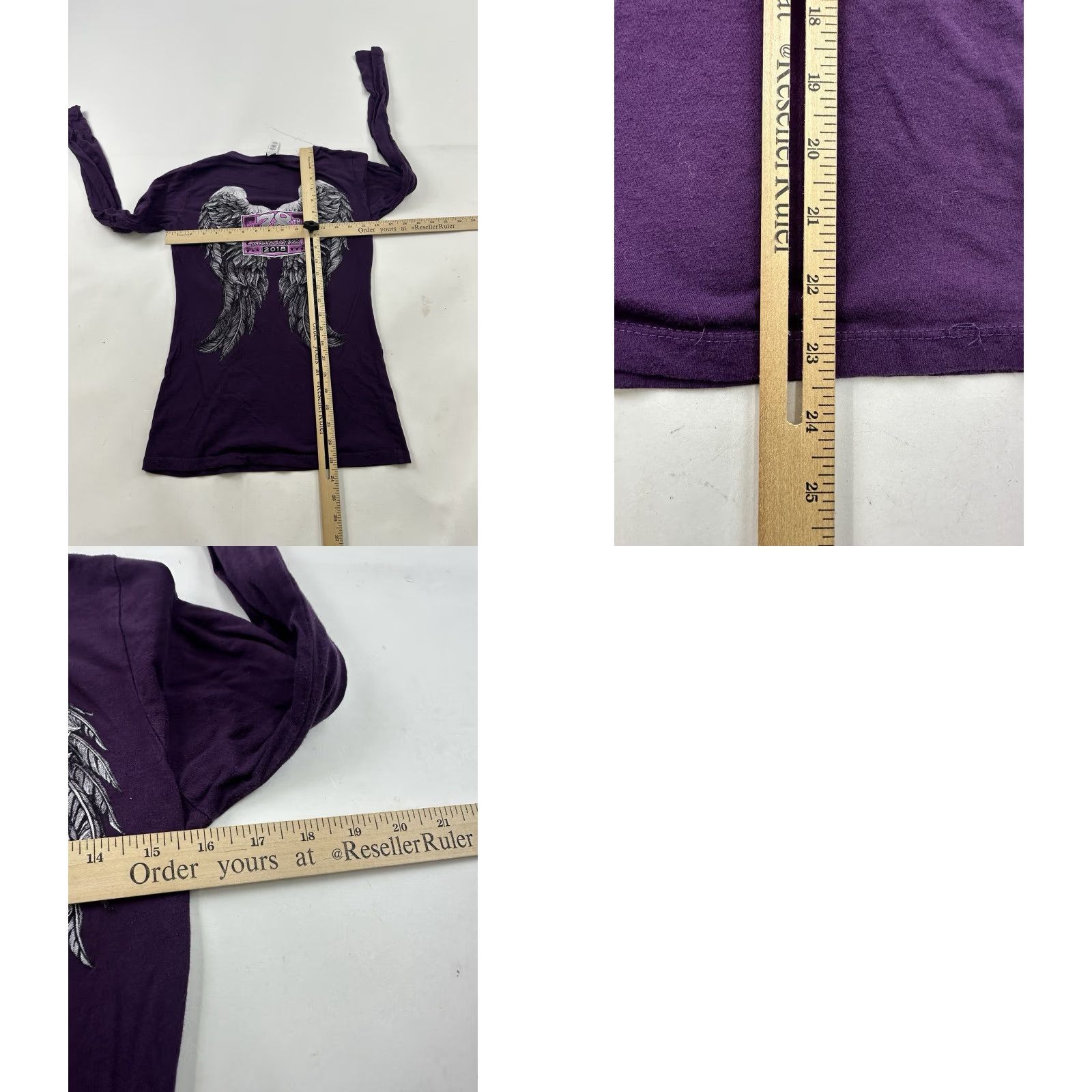 Vintage VINTAGE Hot Leathers Sturgis Shirt Womens Medium Purple Long Sleeve V-Neck Motorcycle Rally 2018 Size M / US 6-8 / IT 42-44 - 8 Thumbnail