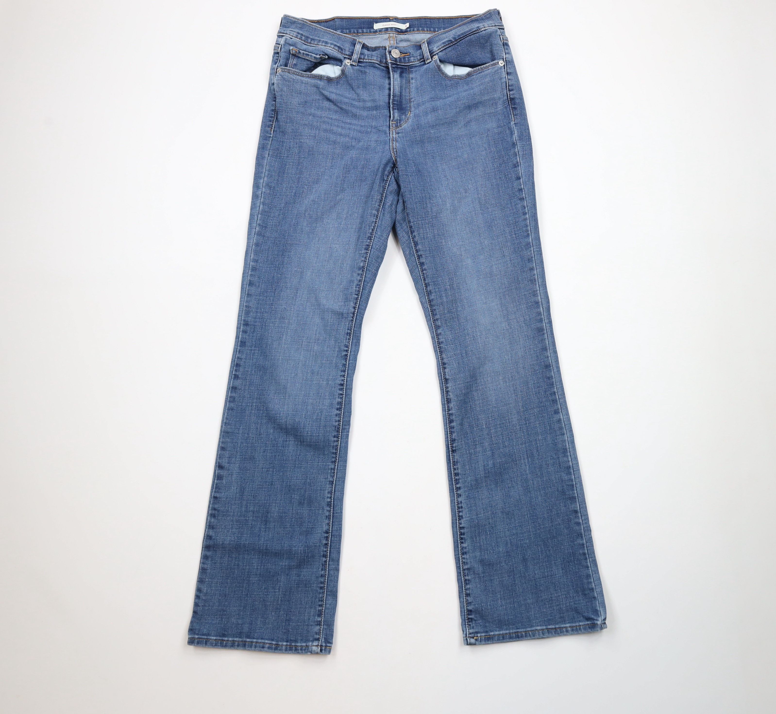 Levi's × Vintage Vintage Y2K Levis Flared Classic Boot Cut Denim Jeans Size 30" / US 8 / IT 44 - 1 Thumbnail