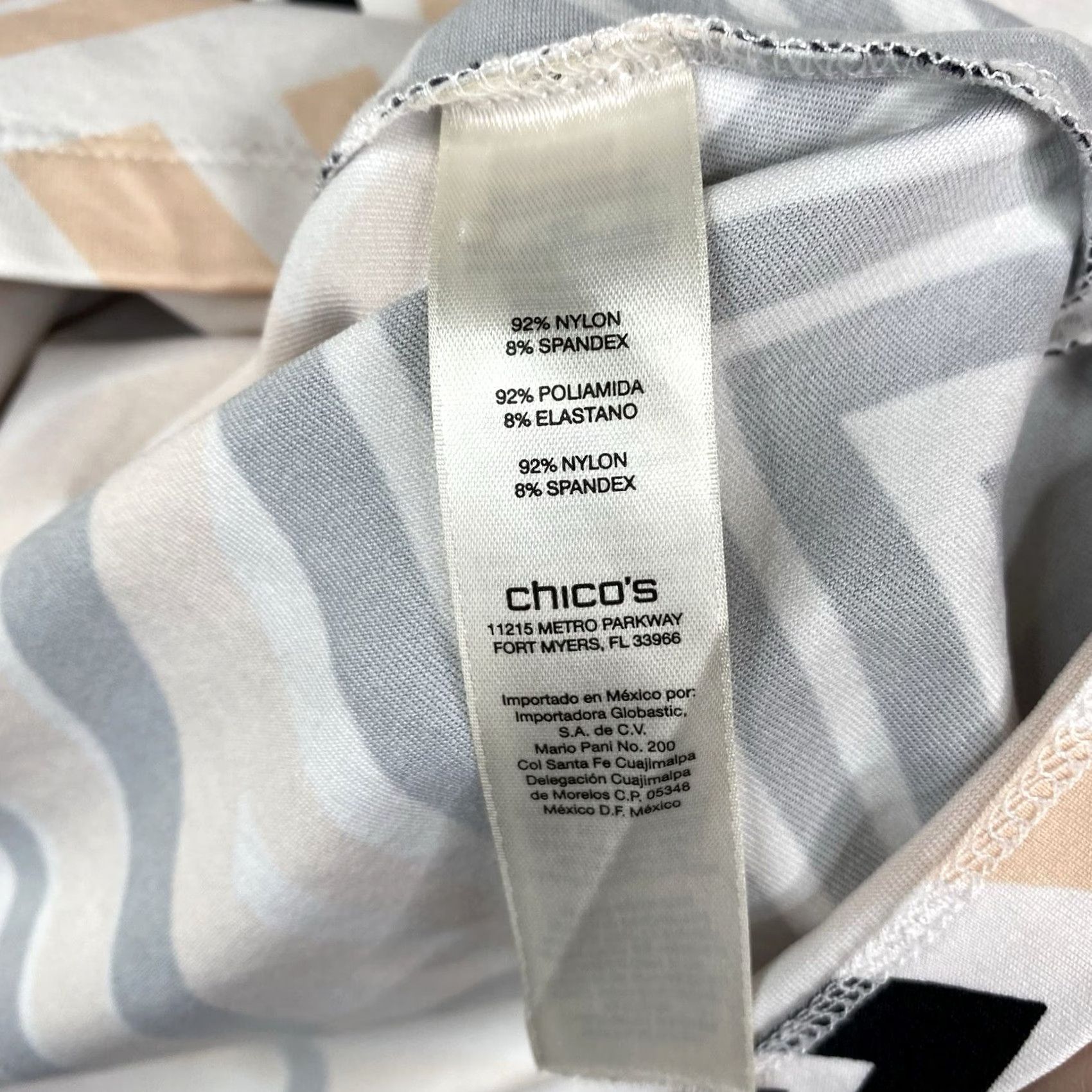 Vintage Chico's Tank Top Womens L Peach Black White Nylon Scoop Neck Stretch Tank Size L / US 10 / IT 46 - 6 Thumbnail
