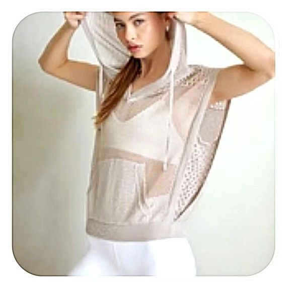 Blanc Noir Pumice Pullover Slvless Hoodie Active Beach Lounge Travel Size XS / US 0-2 / IT 36-38 - 1 Thumbnail