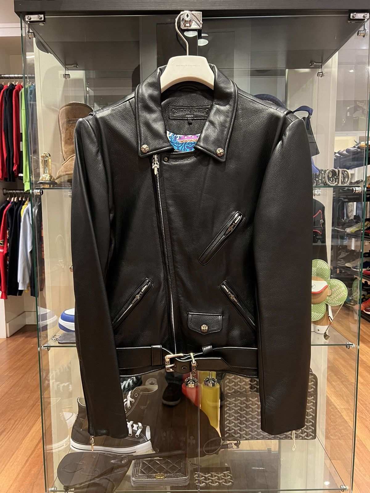 Chrome Hearts Chrome Hearts Leather JJ Dean Moto Jacket Hermes Silk Liner Size US L / EU 52-54 / 3 - 2 Thumbnail