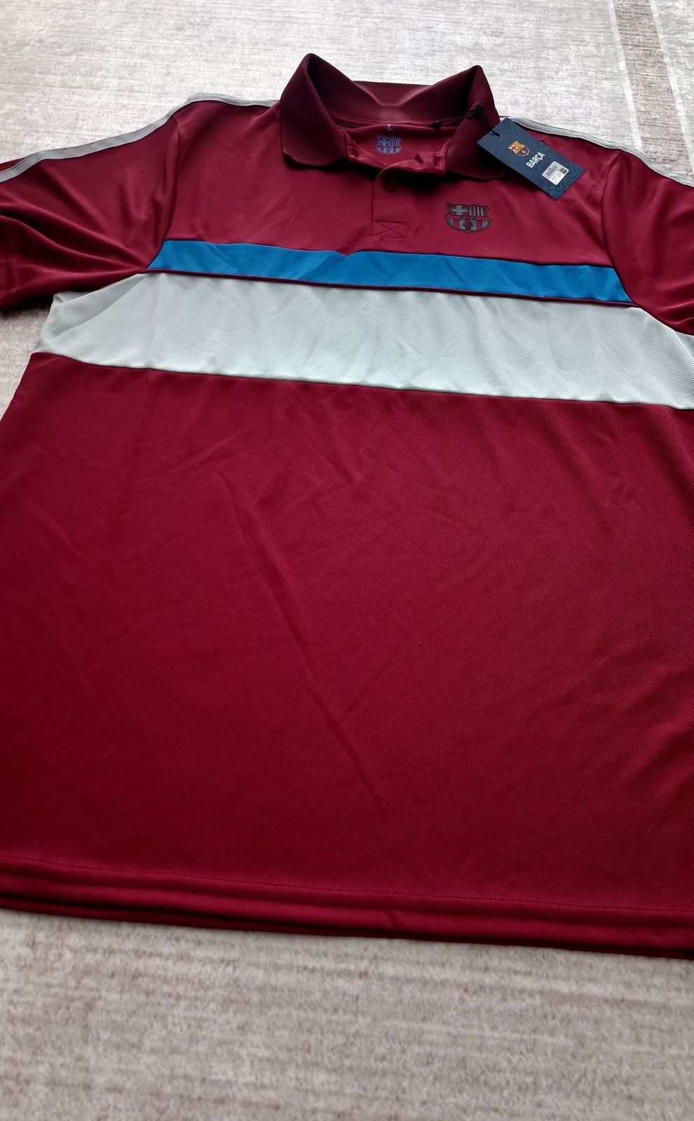 Other FC BARCELONA OFFICAL "URBAN" POLO SHIRT - Maroon/Blue - NWT Size US L / EU 52-54 / 3 - 2 Thumbnail