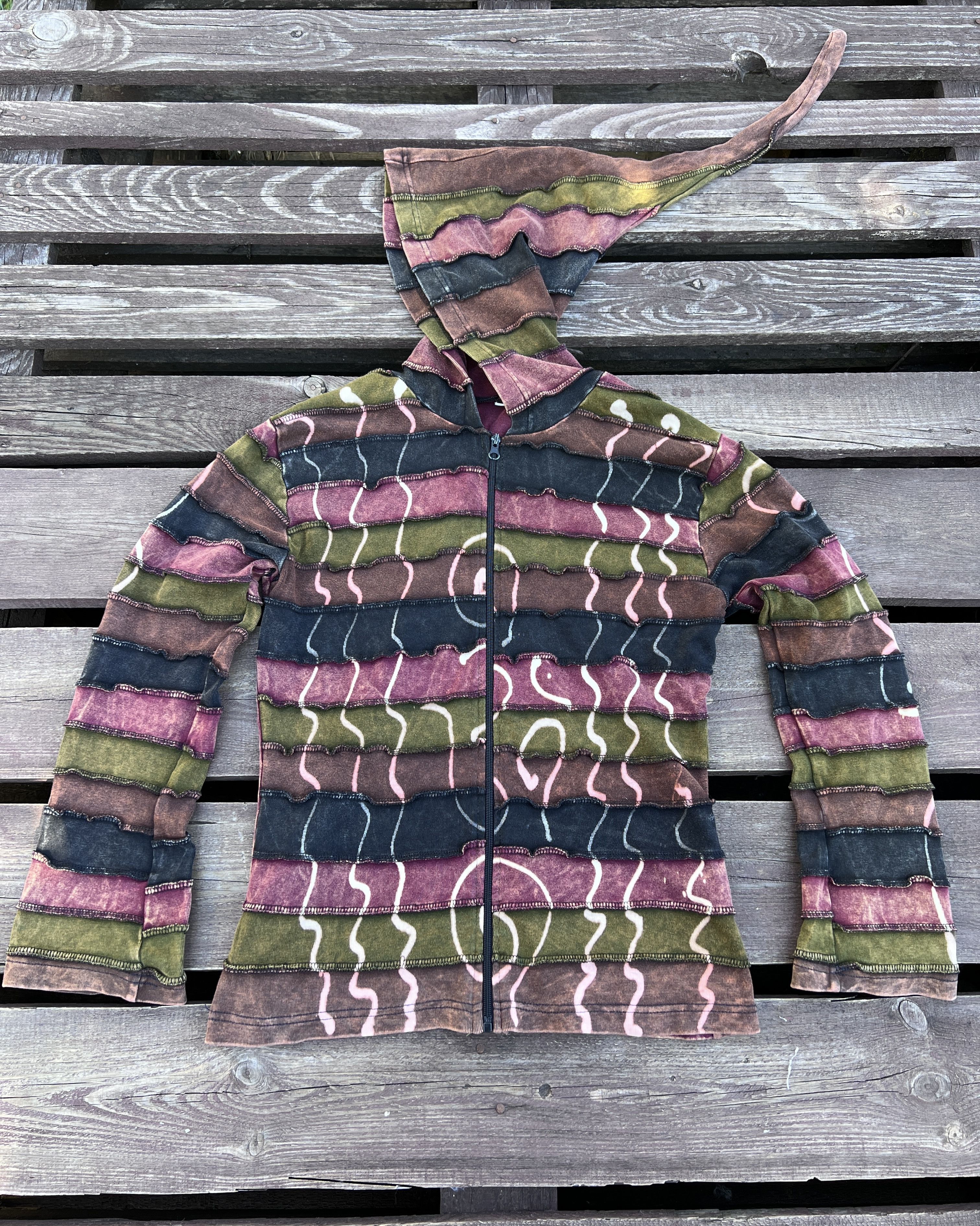 Vintage Avant Garde Y2K Nepal Patchwork Zip Up Elf Hoodie Vintage Size US M / EU 48-50 / 2 - 1 Thumbnail