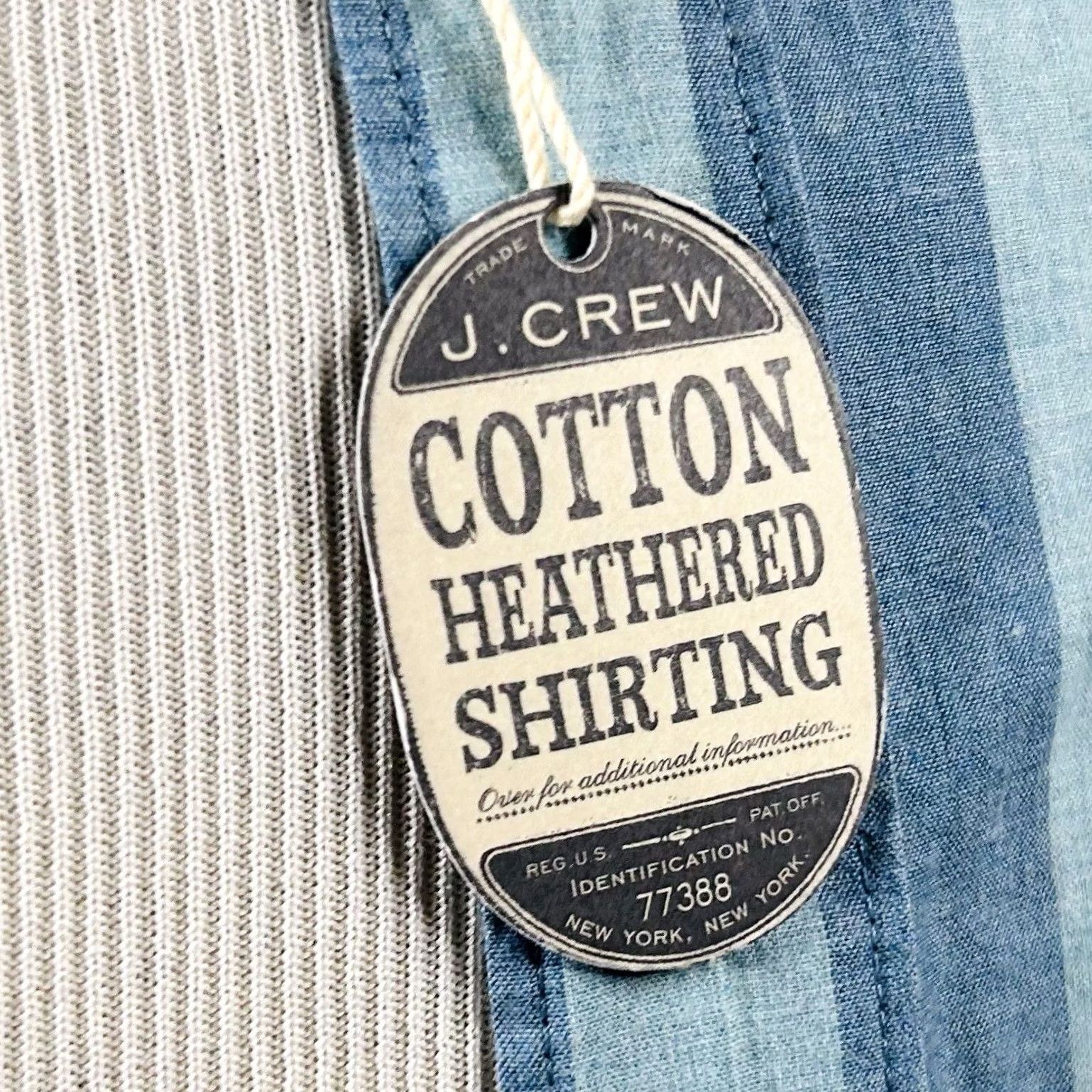 J.Crew J.CREW Shirt Button-Down Striped Slim Heathered Cotton Blue NWT Small Size US S / EU 44-46 / 1 - 4 Thumbnail