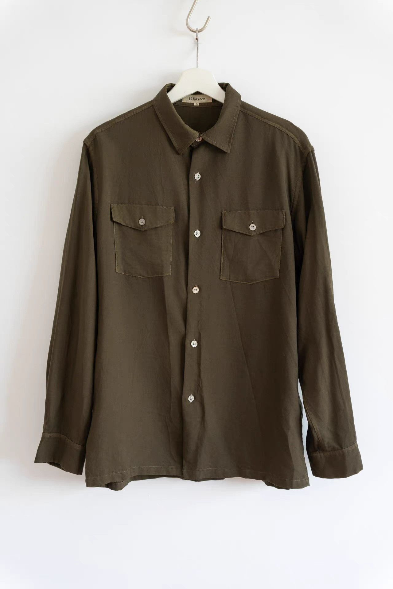 Yohji Yamamoto Yohji Yamamoto 90s Olive Green Wool Shirt K4 Size US M / EU 48-50 / 2 - 1 Thumbnail