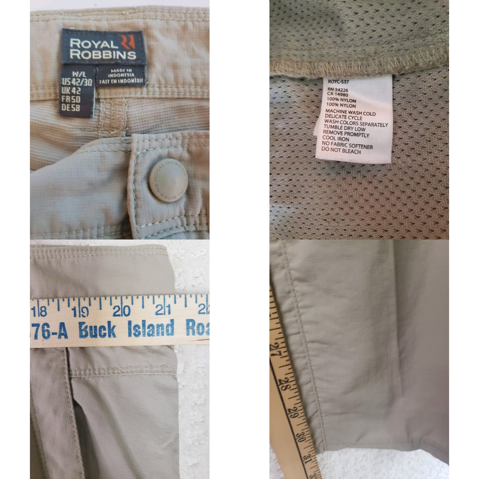 Royal Robbins Royal Robbins Pants Mens Size 42 x 30 Beige Solid Performance Tech Chino Size US 42 / EU 58 - 9 Thumbnail