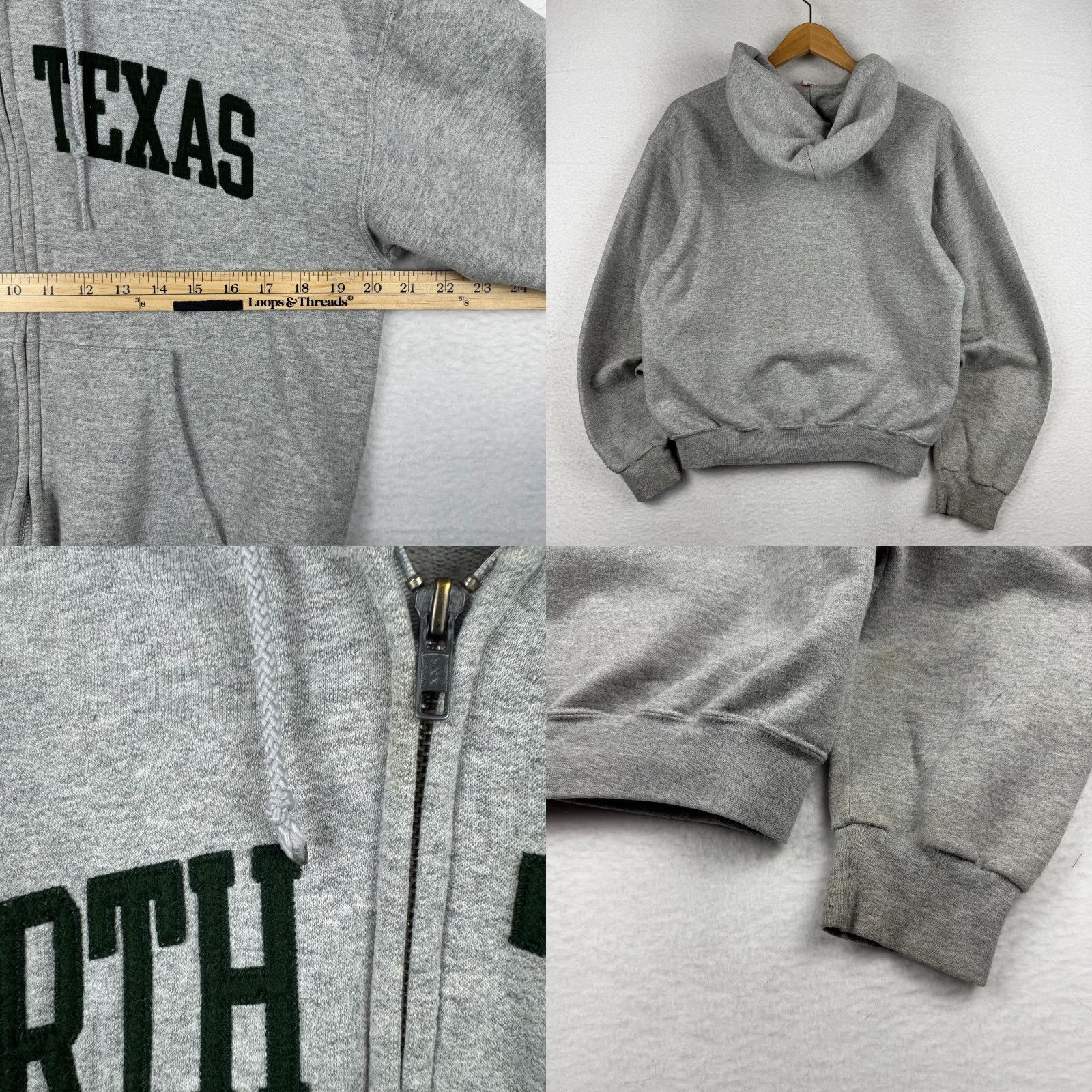 Champion VINTAGE Champion Hoodie North Texas Spell Out Zip Up Gray S Pullover Men Regular Size Small Zip Up Hoodie Jacket Size US S / EU 44-46 / 1 - 8 Thumbnail