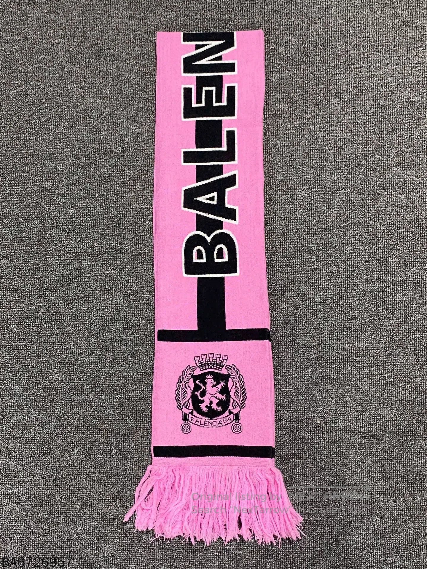 Balenciaga Balenciaga Logo Pink Cashmere Blend Scarf. Size ONE SIZE - 3 Thumbnail