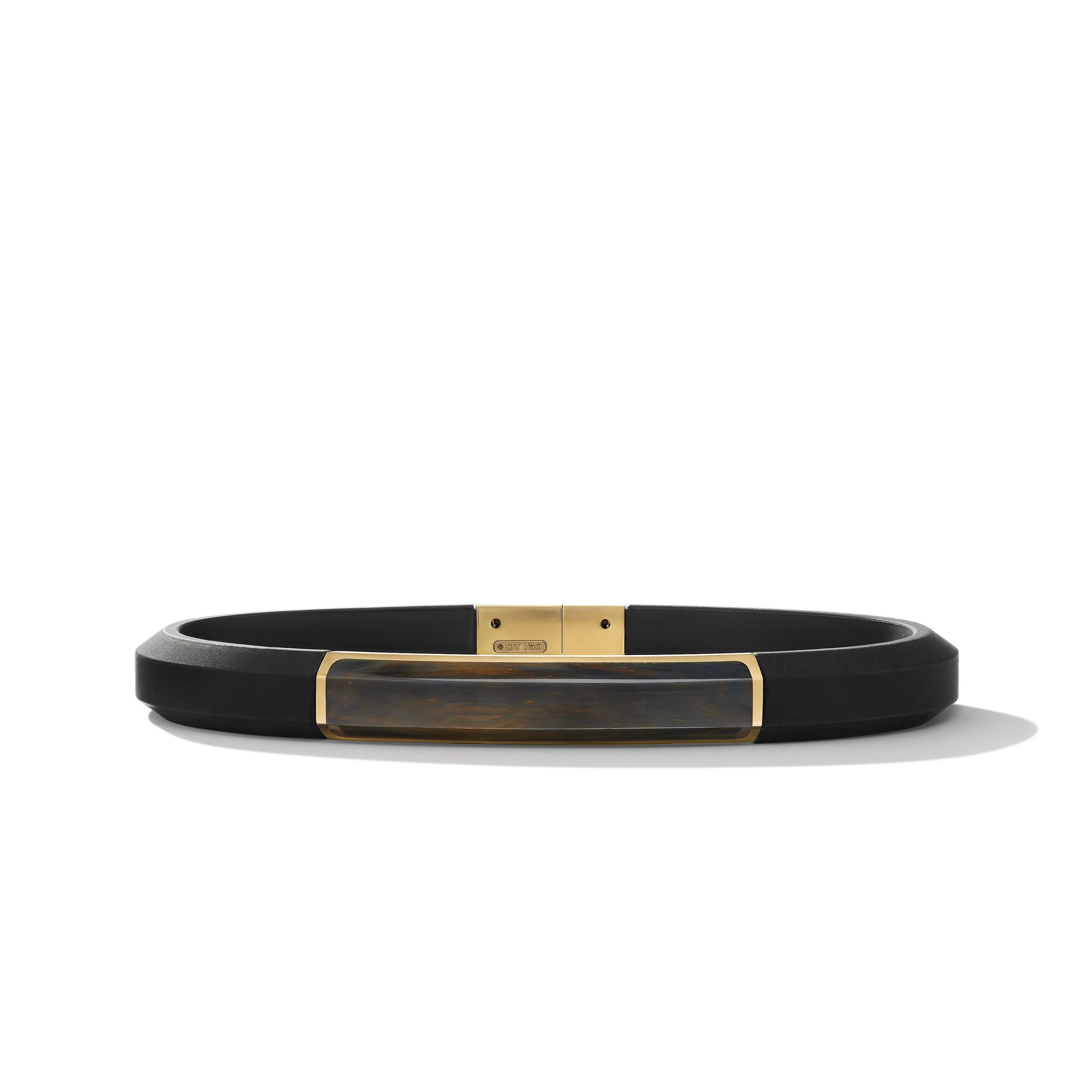 David Yurman oc11z1025 Bracelet in Black Rubber and 18K Yellow Gold Size ONE SIZE - 1 Thumbnail