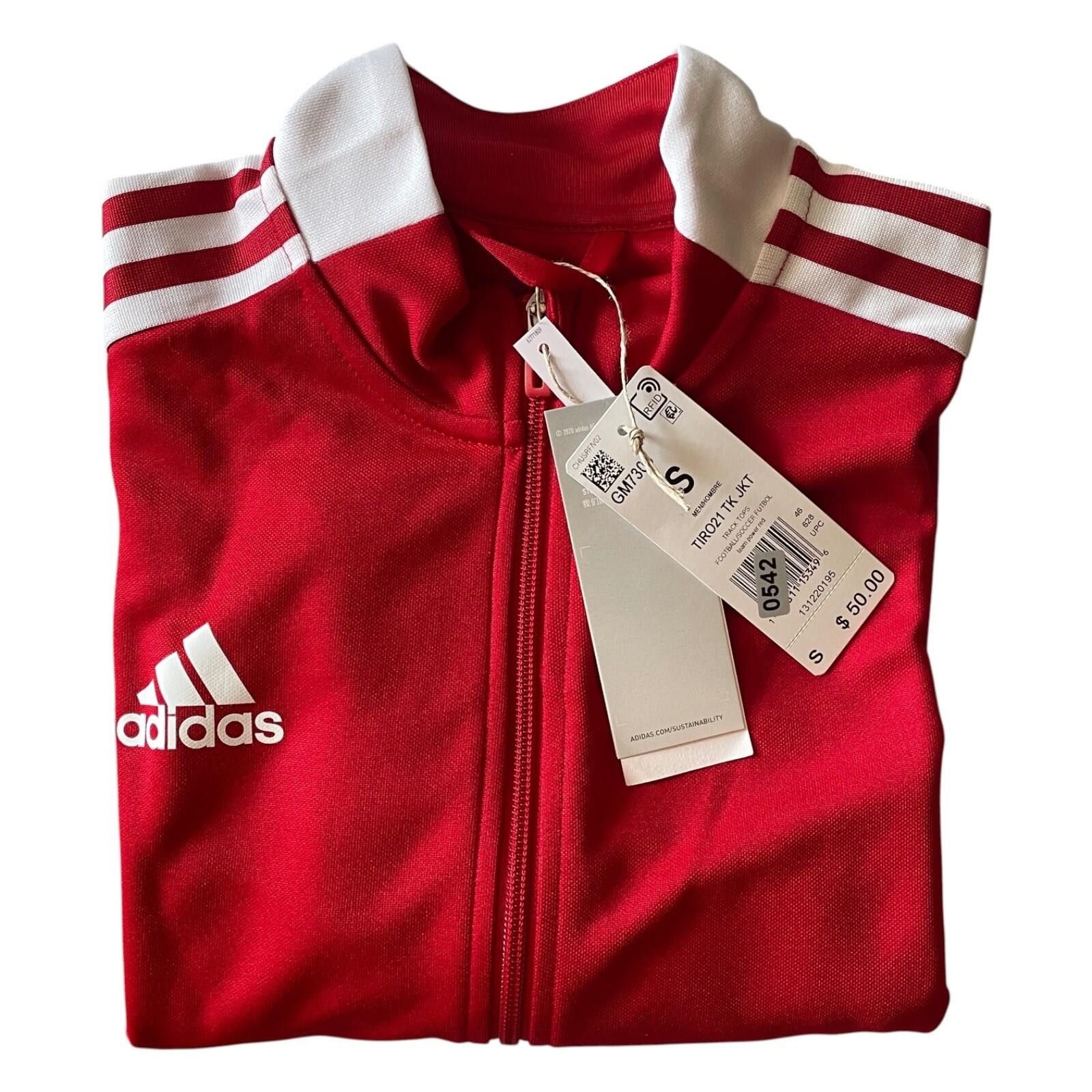 Adidas Adidas Tiro 21 Jacket Mens Small Red White NWT Full Zip NEW! Size ONE SIZE - 4 Thumbnail