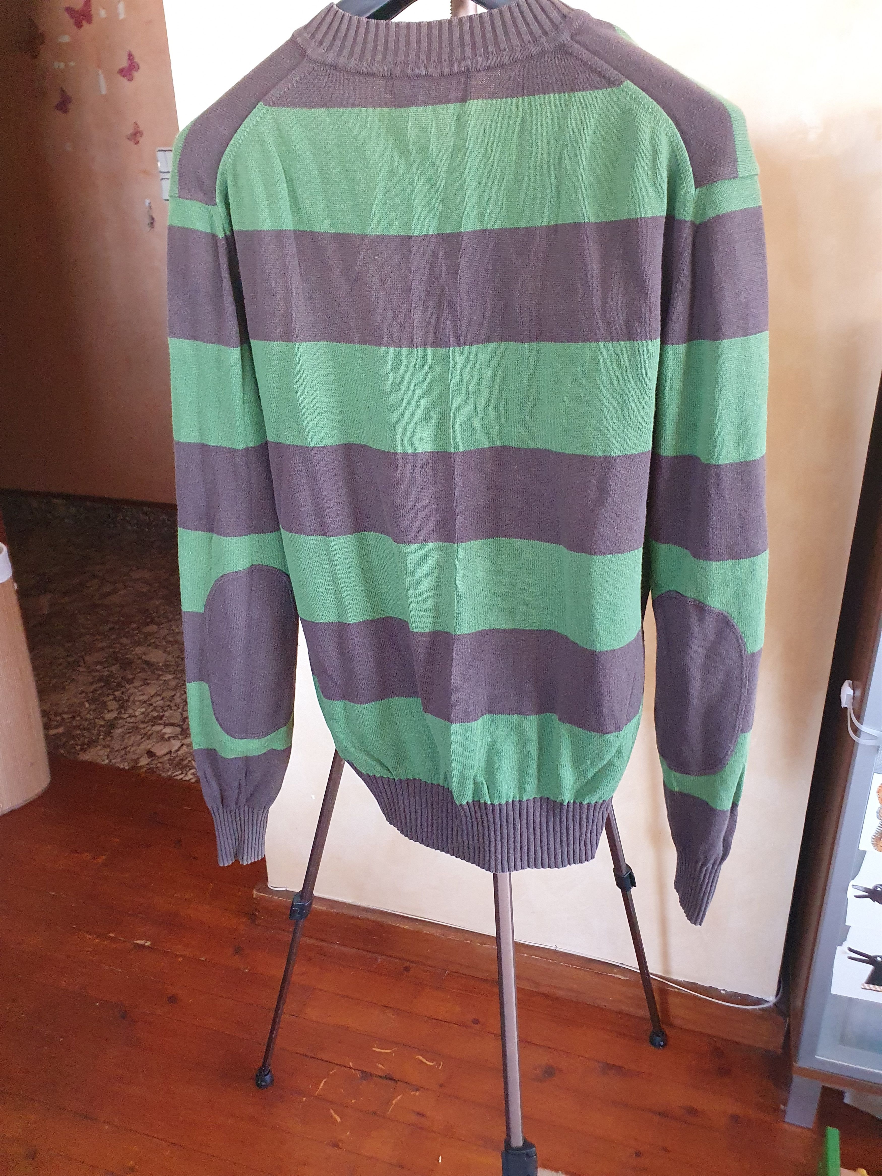 Burberry × Vintage Thomas Burberry Sweater Vintage Striped V Neck sz L? Size US L / EU 52-54 / 3 - 9 Thumbnail
