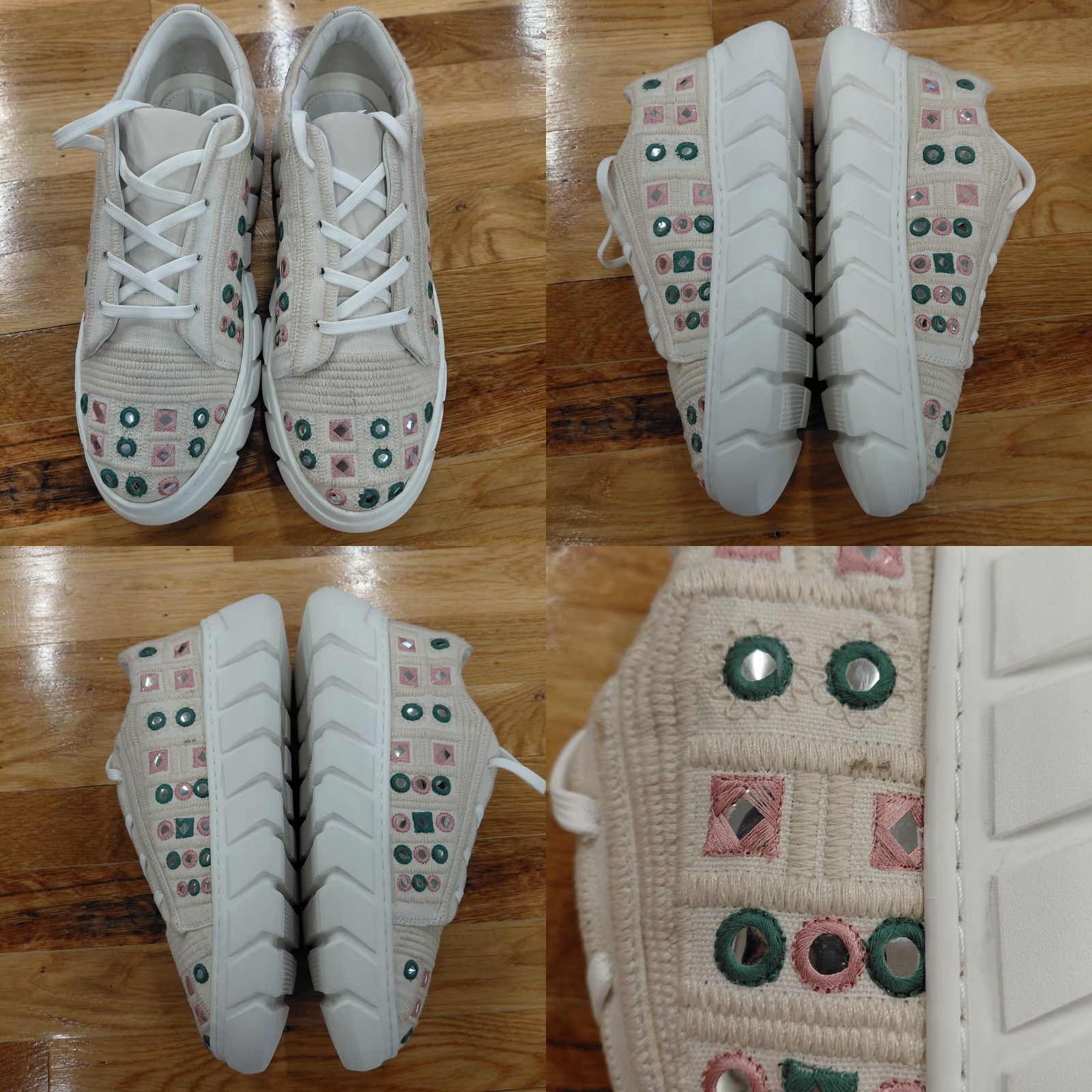 Free People Free People Catch Me If You Can Women 40 US 9.5 Multicolor Floral Crochet Sneakers Mirror Combo Sneaker Womens Size US 10.5 / IT 40.5 - 9 Thumbnail