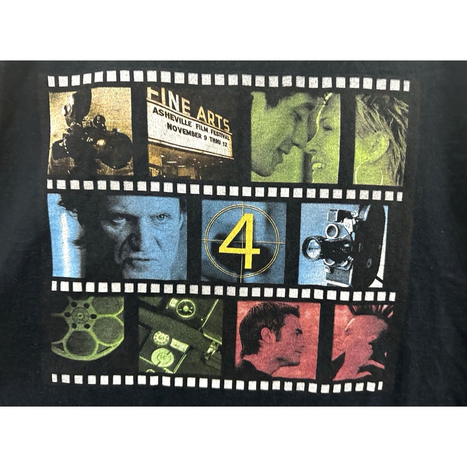 Gildan VTG Ashville 2006 Film Festival Long Sleeve Fine Art Indie Movie Doc T-Shirt L Black Mens Size US L / EU 52-54 / 3 - 6 Thumbnail