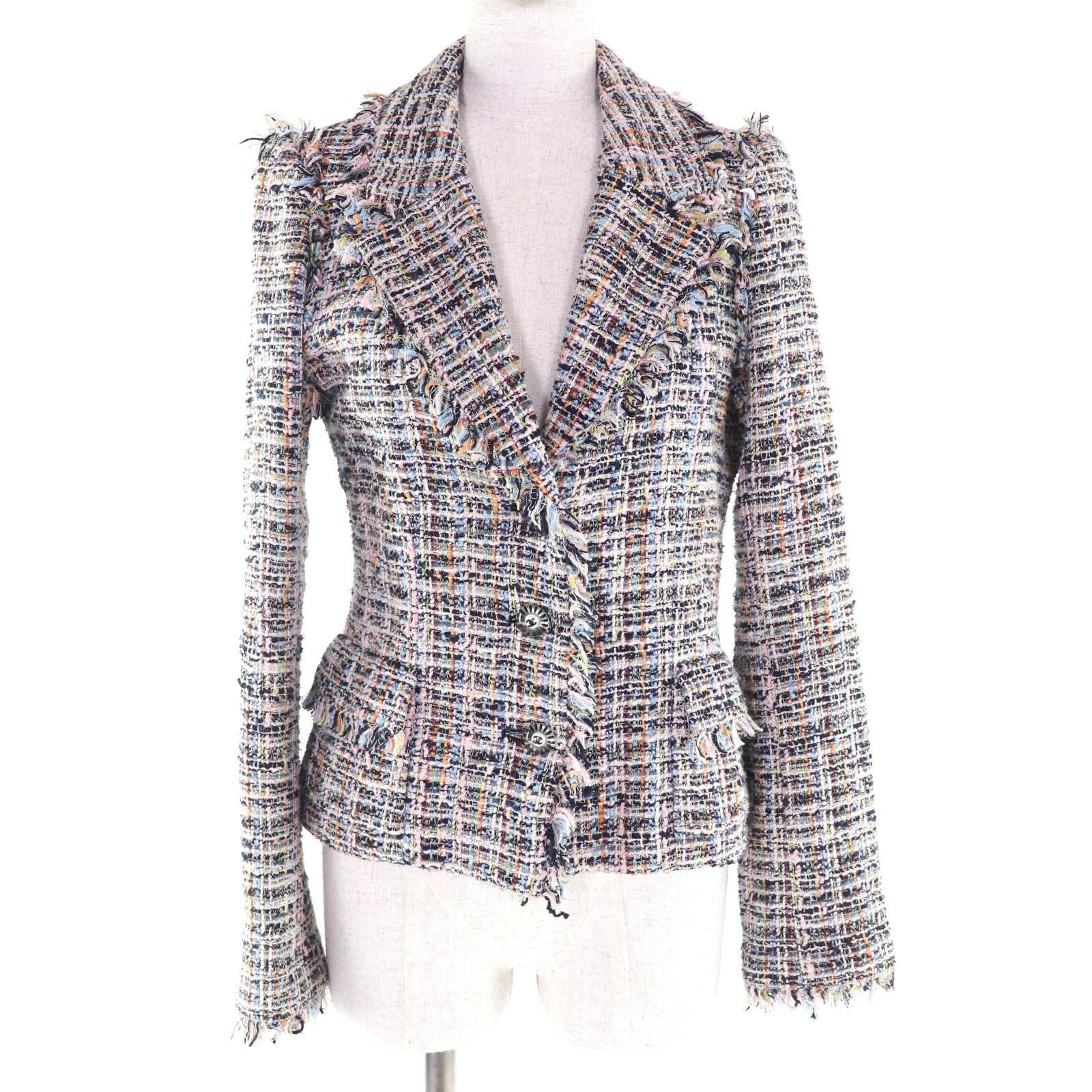 Chanel Chanel Chanel COCO Button Ribbon Tweed Jacket Textile Outerwear P23159 DUTY FREE for USA Size ONE SIZE - 1 Thumbnail