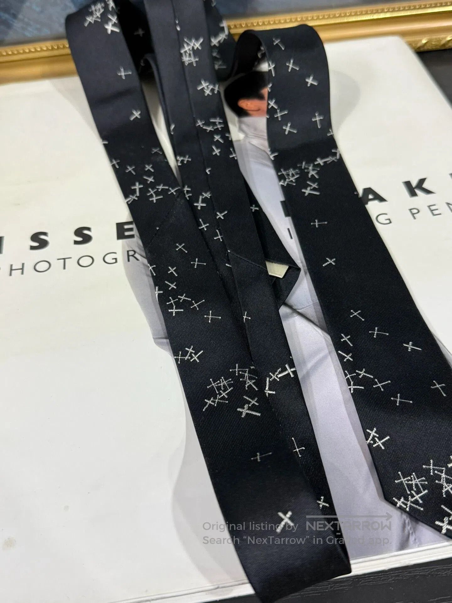 Comme des Garcons Homme Plus UNDERCOVER Cross Embroidery Tie. Size ONE SIZE - 4 Thumbnail