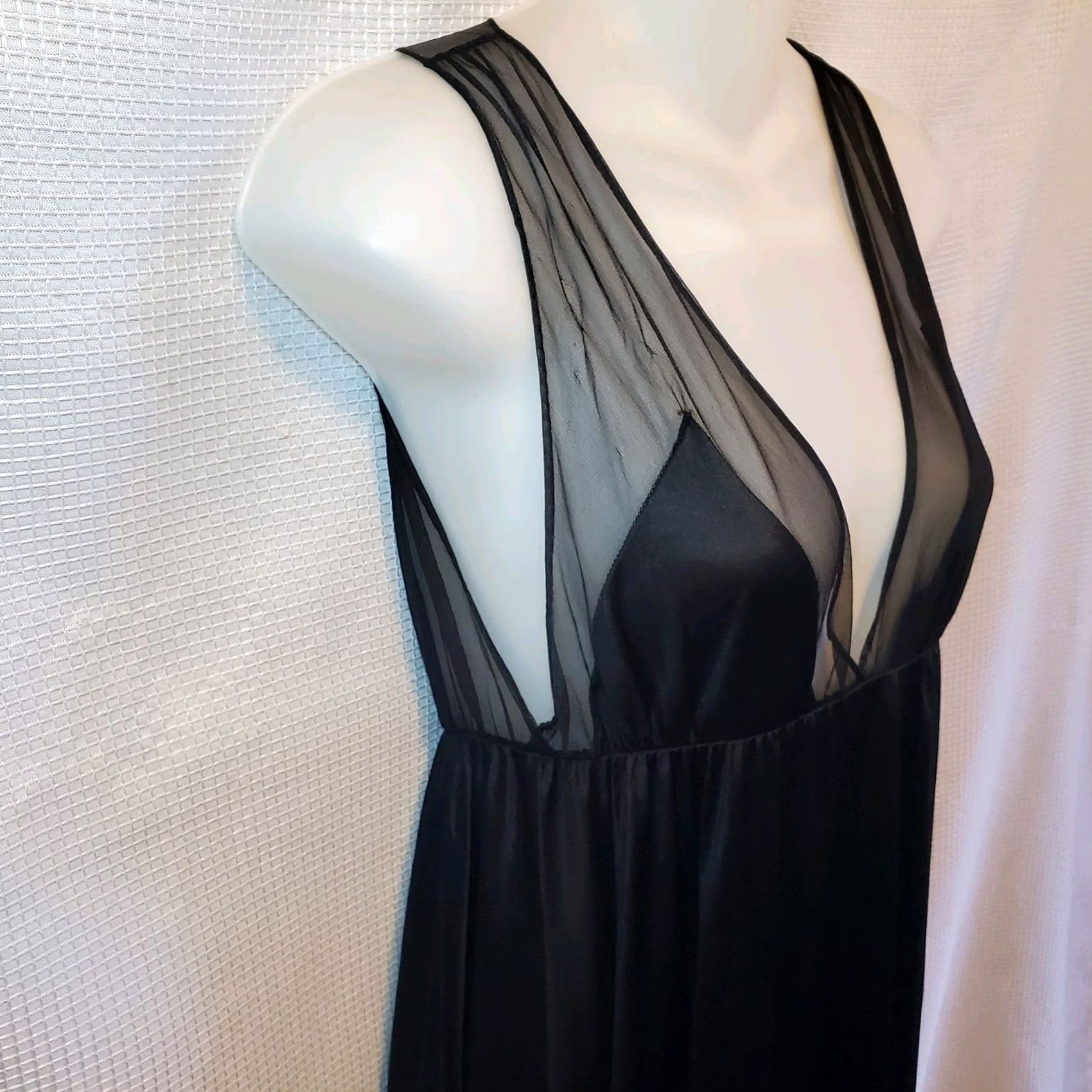 Vintage Vintage Rare Sz Sm Sexy Maxi Black Slip Dress Witchy Whimsy Goth Size S / US 4 / IT 40 - 3 Thumbnail