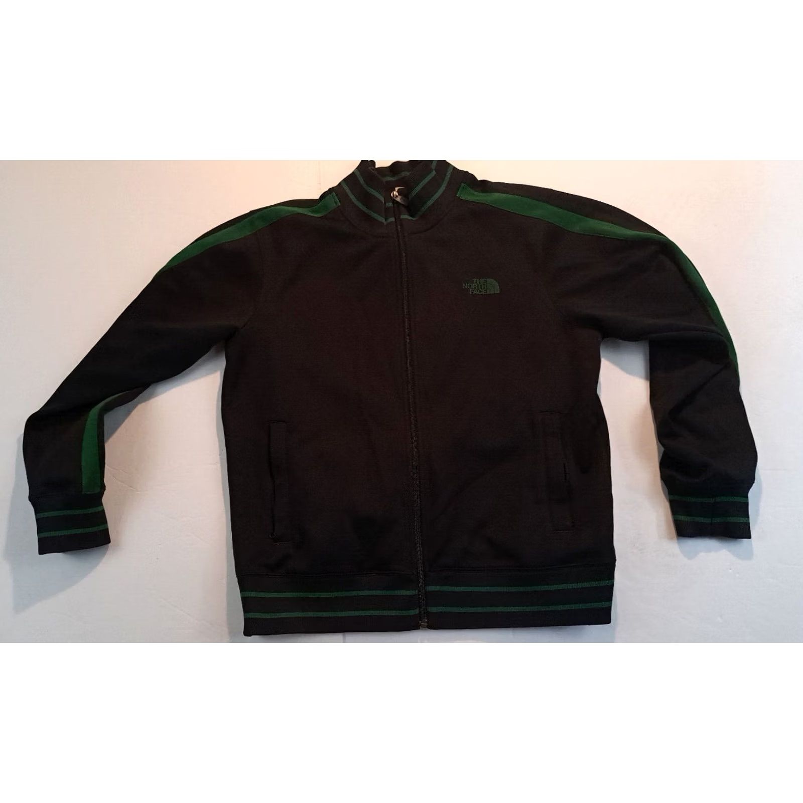 The North Face The North Face Full Zip Track Jacket Gray L Mens Large Dark Grey Green Striped Warm-Up Outdoor Winter Sports Polyester Size US L / EU 52-54 / 3 - 2 Thumbnail