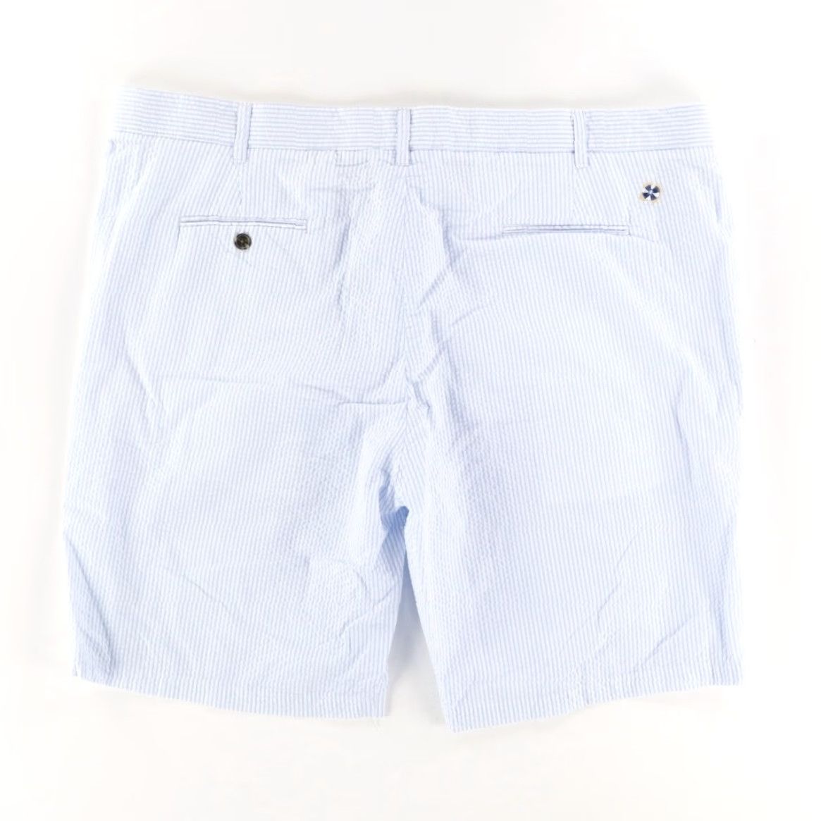 Vintage Castaway 9" Cotton Seersucker Chino Shorts Blue Striped Men's 44 Size US 44 / EU 60 - 4 Thumbnail