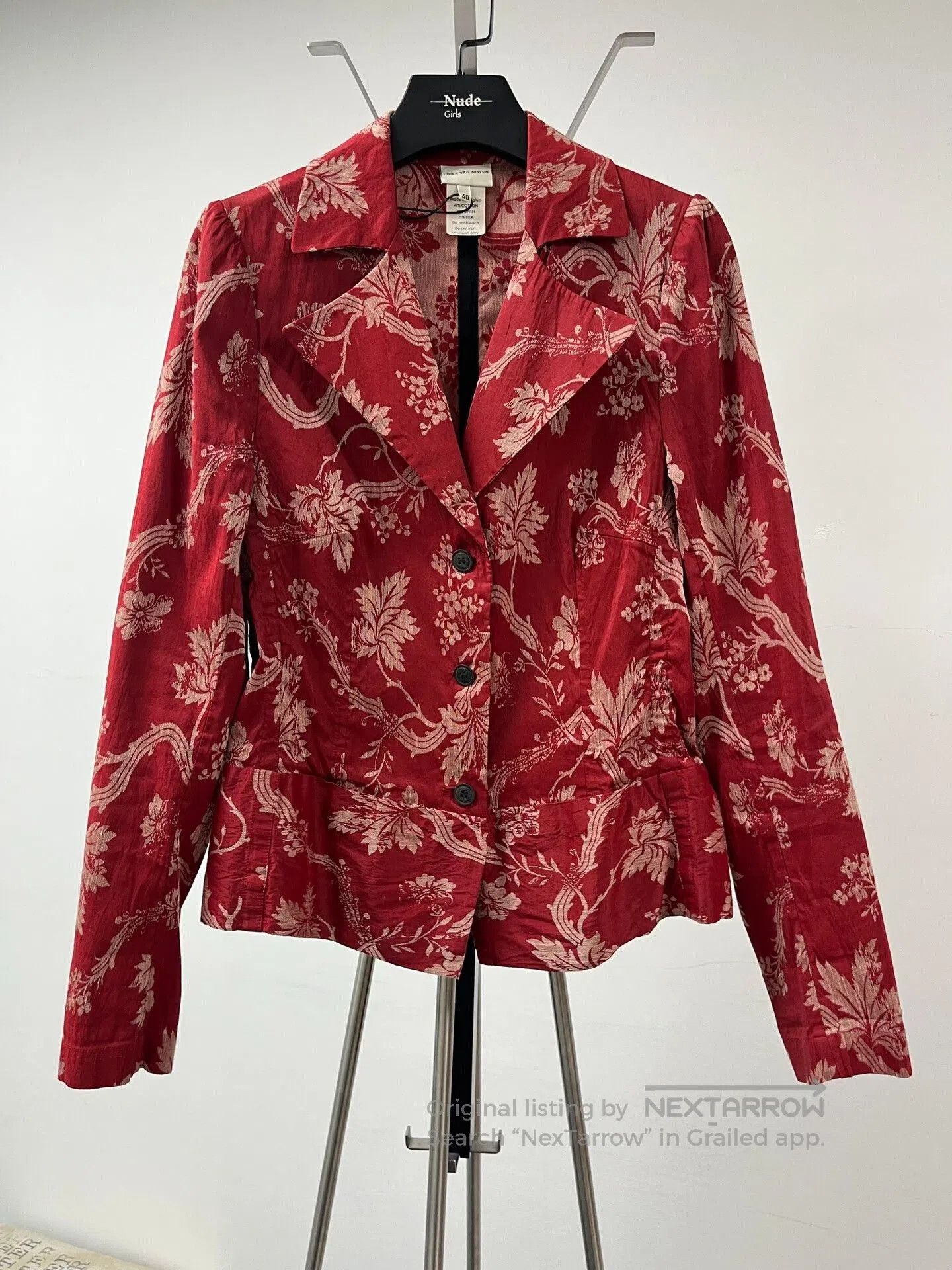 Dries Van Noten red floral silk-blend blazer by dries van noten. Size M / US 6-8 / IT 42-44 - 1 Thumbnail