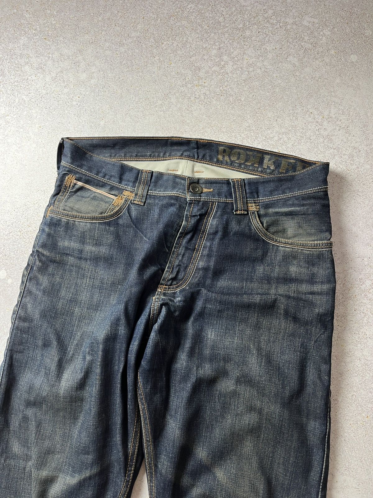 THE ROKKER COMPANY Rokker Company Selvedge Raw Denim Motorcycle Jeans Size US 32 / EU 48 - 6 Thumbnail