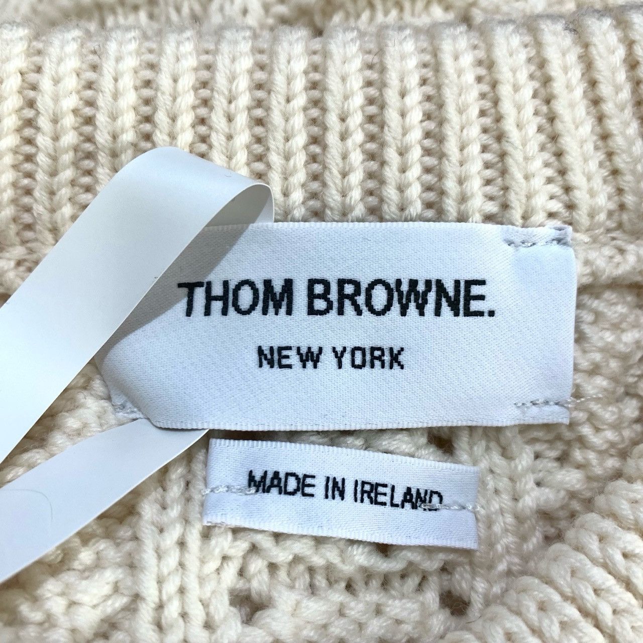 Thom Browne Thom Browne Off-white Cotton Long Sleeve Knit Sweater K26WX Size S / US 4 / IT 40 - 5 Thumbnail