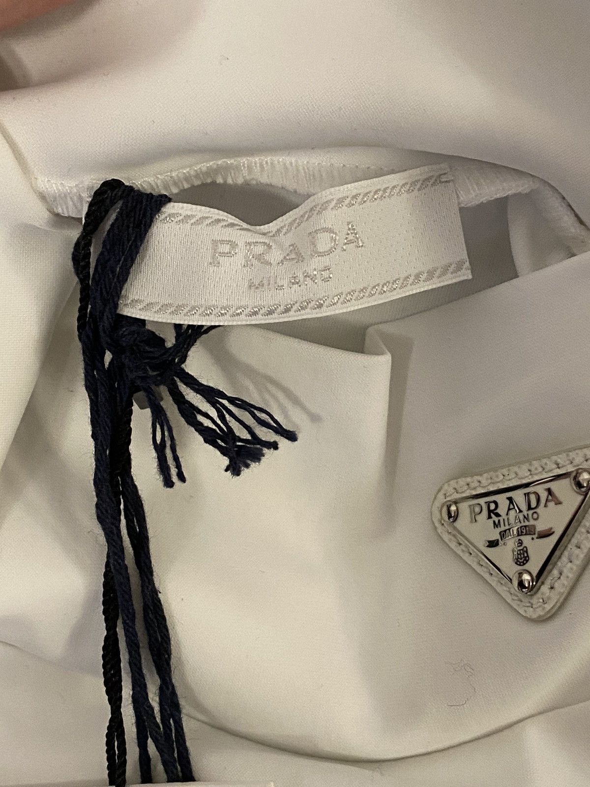 Prada Prada white technical nylon logo turtleneck jersey L Size US L / EU 52-54 / 3 - 5 Thumbnail