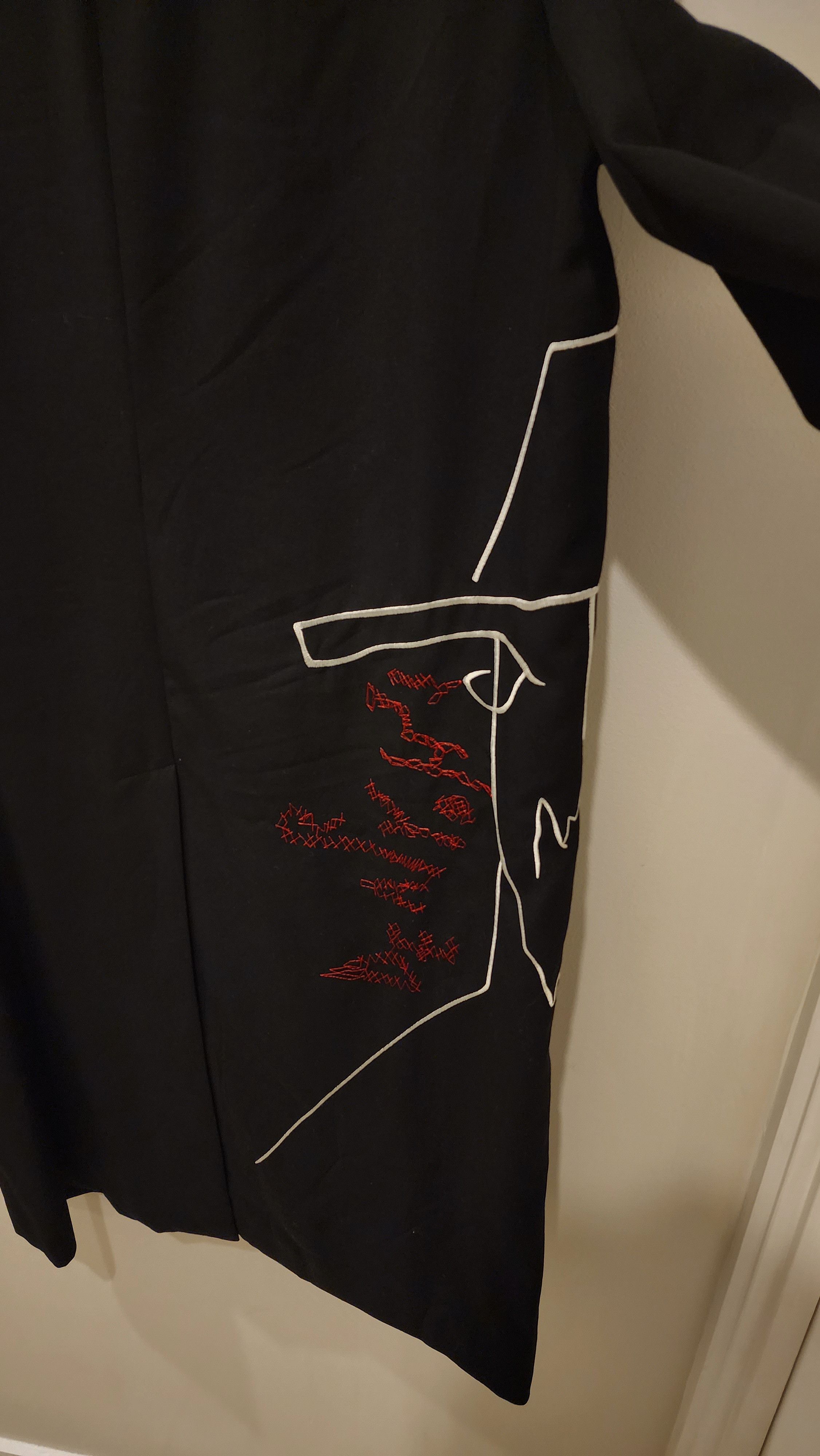 Yohji Yamamoto Yohji SS22 Pour Homme Rei Miyazawa Embroidered Coat Size 48R - 5 Thumbnail