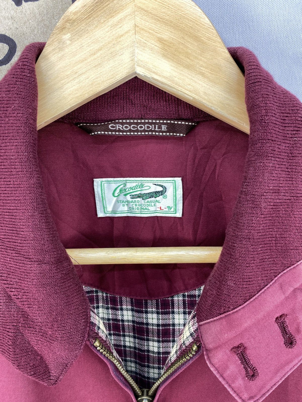 Japanese Brand Crocodile Bomber Style Jacket Maroon Colour Size US L / EU 52-54 / 3 - 11 Thumbnail