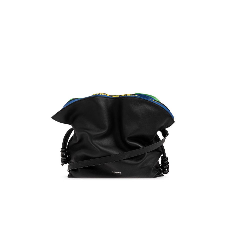 Loewe LOEWE $5750 Flamenco Medium Millefeuille Black Nappa Calfski Size ONE SIZE - 1 Thumbnail