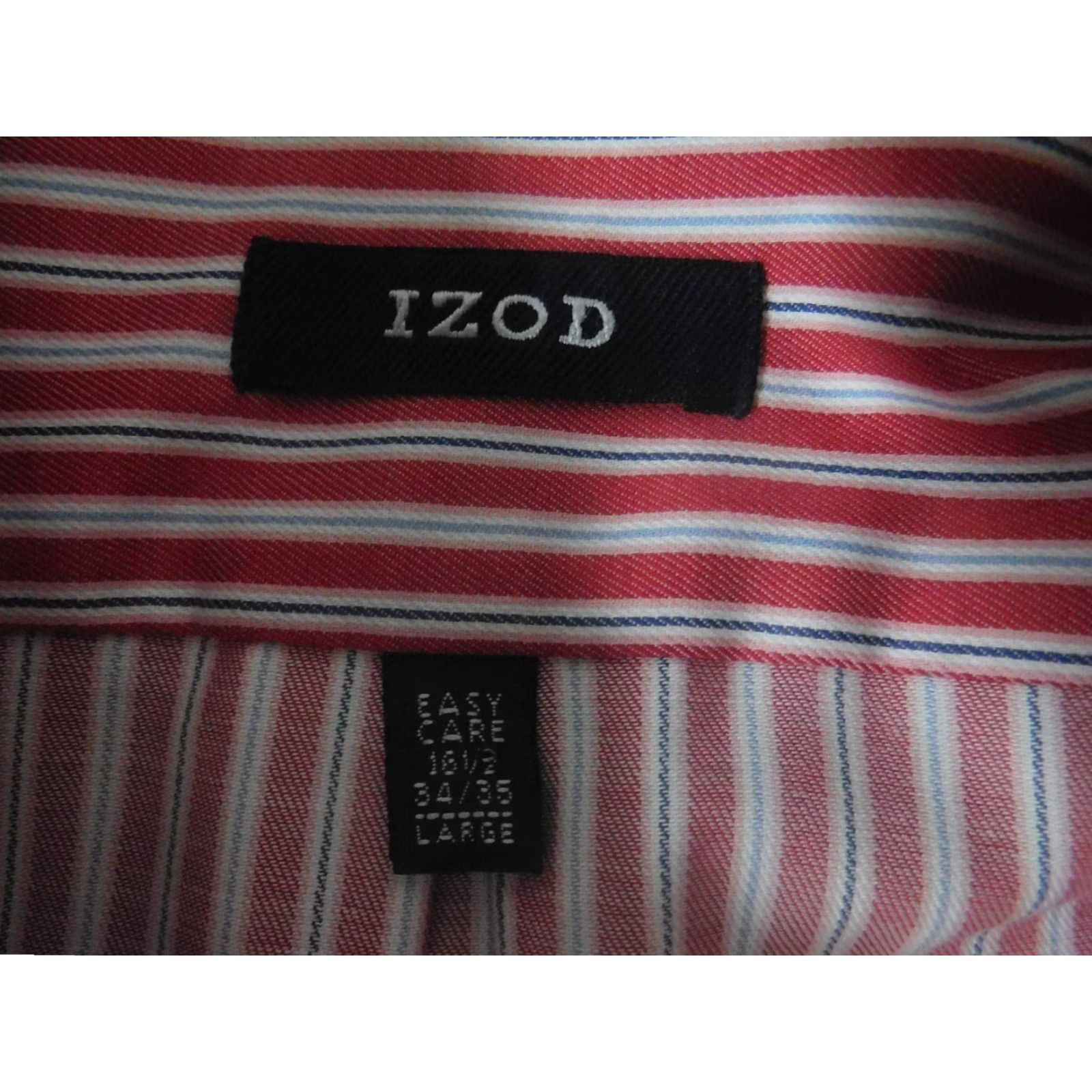 Izod IZOD Shirt Long Sleeve Red Striped Easy Care Button Up Classic Men L Size US L / EU 52-54 / 3 - 6 Thumbnail