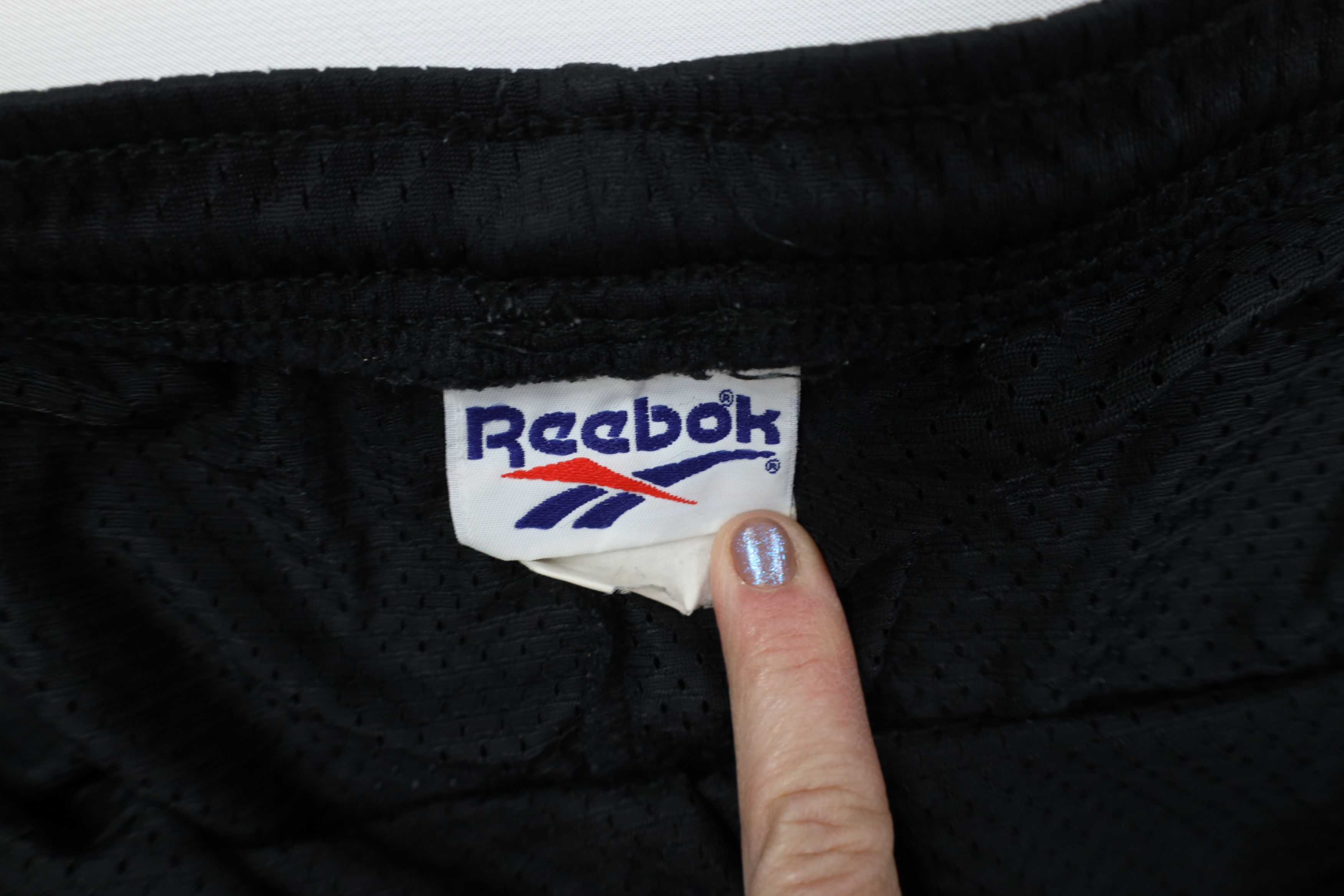 Reebok Vintage 90s Reebok Above Knee Mesh Shorts Black Polyester Size US 34 / EU 50 - 6 Thumbnail