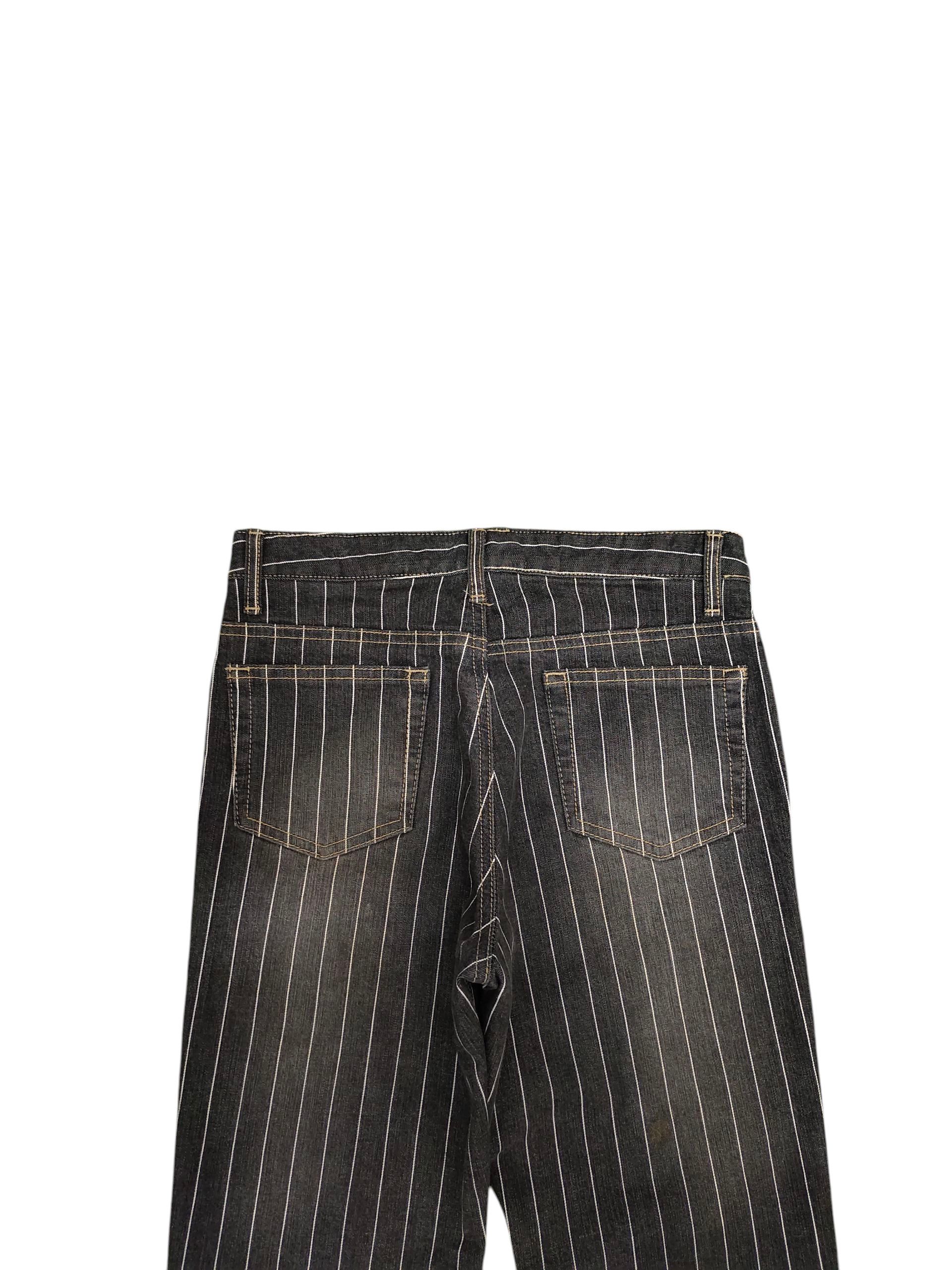 Hysteric Glamour Flare Jeans Oririn Japan Striped Black Denim Bootcut Y2k Size US 28 / EU 44 - 8 Thumbnail