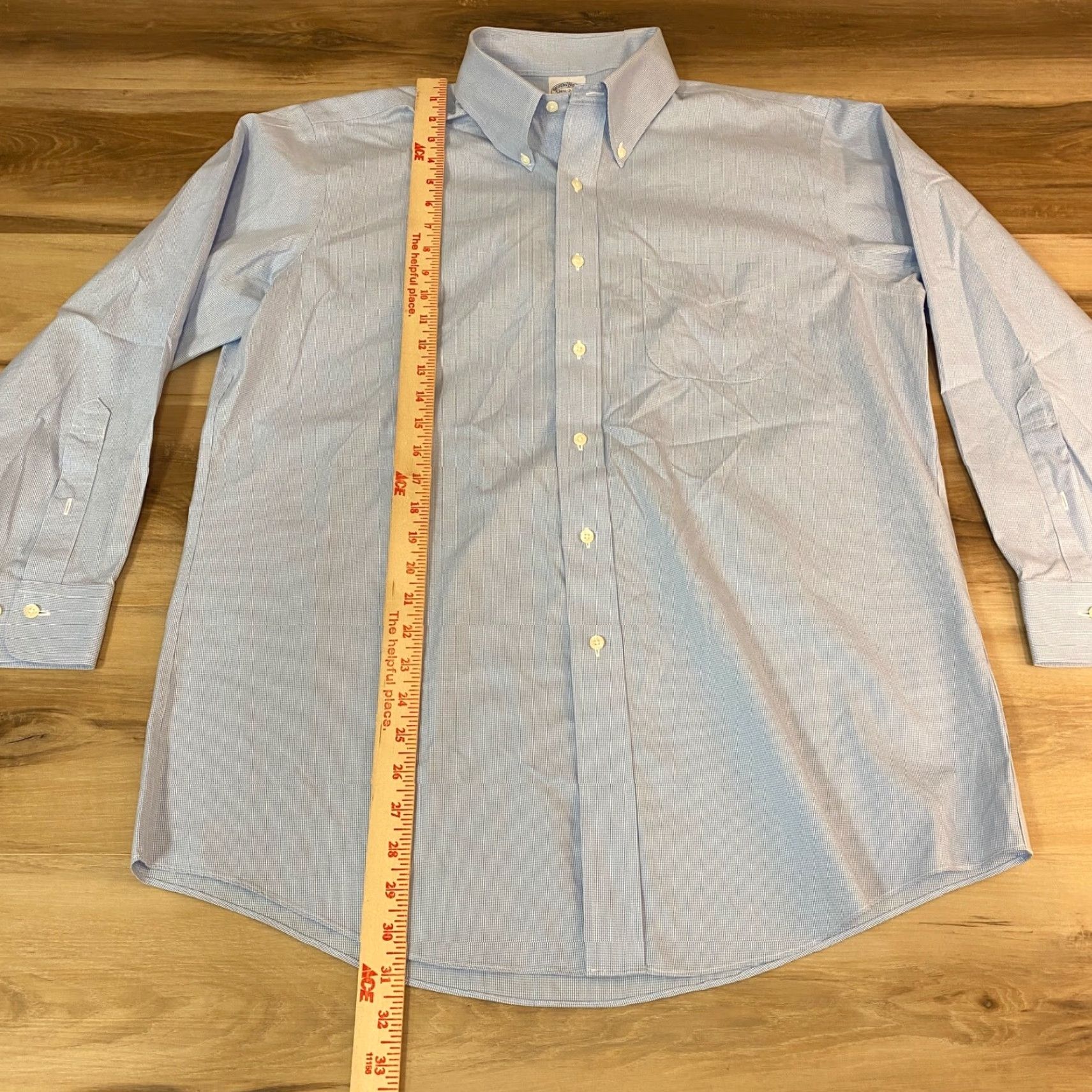 Brooks Brothers Brooks Brothers Shirt Mens 16.5 Regent Blue Herringbone Button Down Dress Shirt Lat 16.5 Mens Blue Brooks Brothers Shirt Size US XL / EU 56 / 4 - 4 Thumbnail