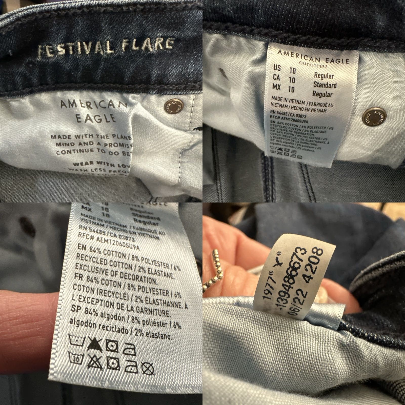 American Eagle Outfitters **American Eagle Outfitters Women's 10 Blue Flare Jeans Vintage N/A** User: **American Eagle Outfitters Women's 10 Blue Flare Jeans** Size 32" / US 10 / IT 46 - 8 Thumbnail