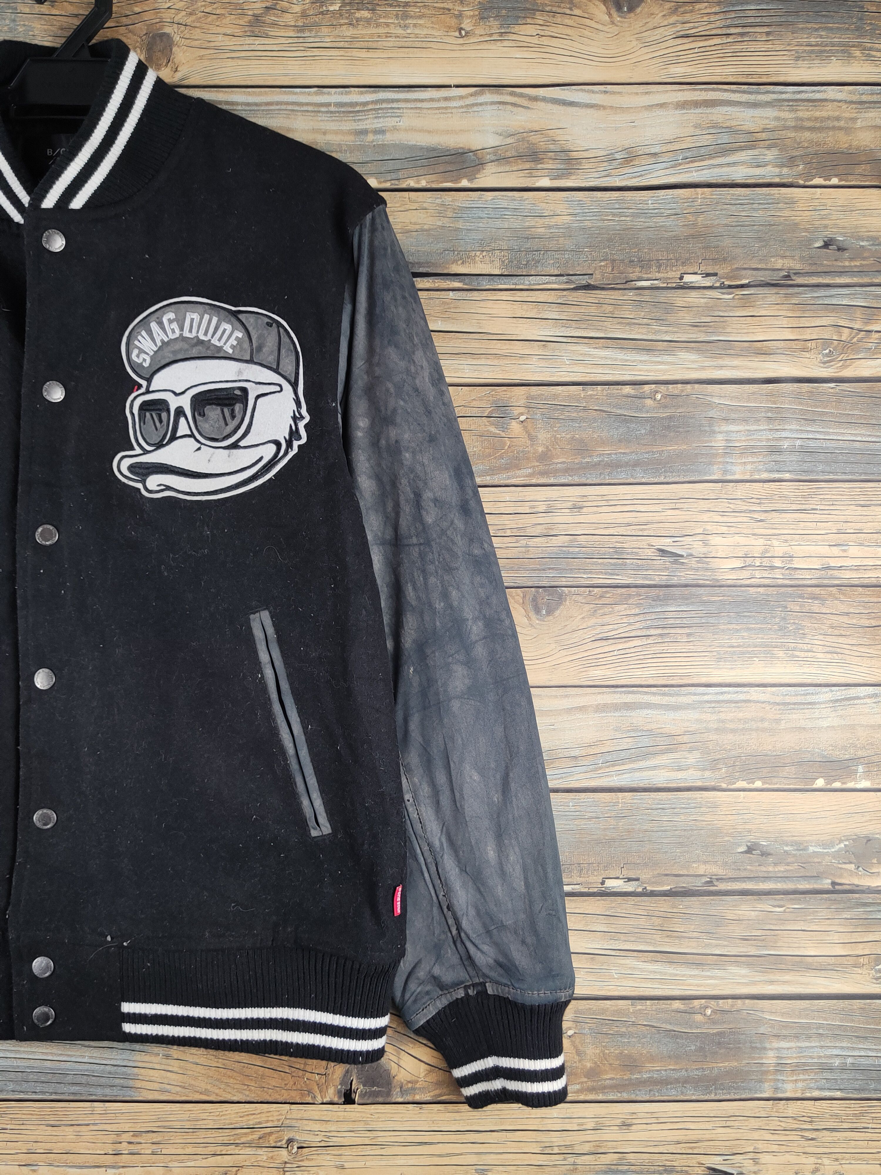 Japanese Brand DL B/one/soul duck Black Varsity Jackets #S2882 Size US M / EU 48-50 / 2 - 6 Thumbnail
