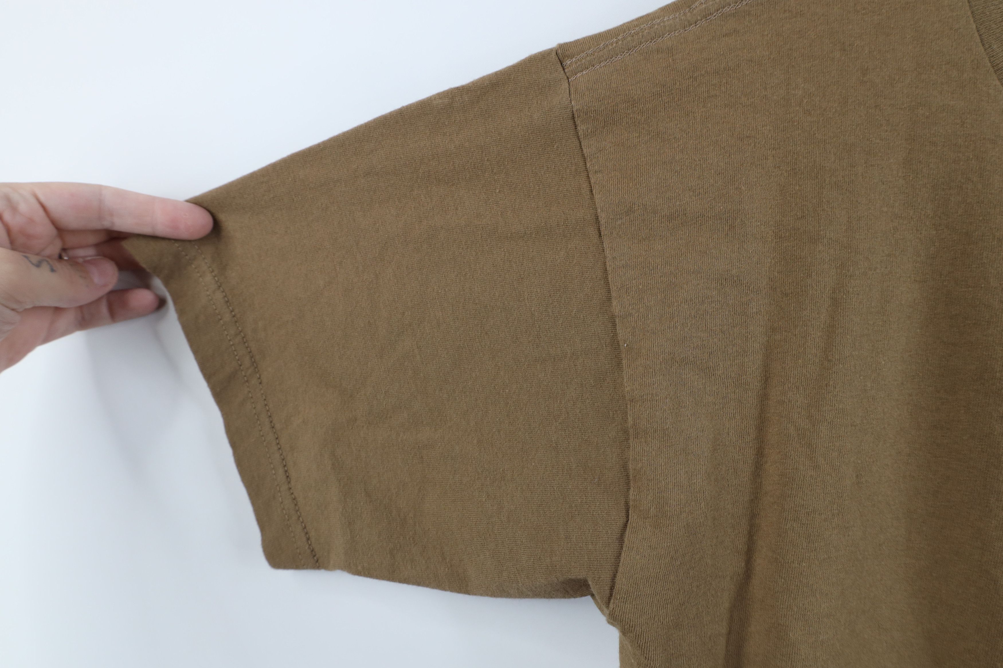 Vintage Vintage 90s Streetwear Blank Combed Cotton T-Shirt Brown USA Size US L / EU 52-54 / 3 - 6 Thumbnail